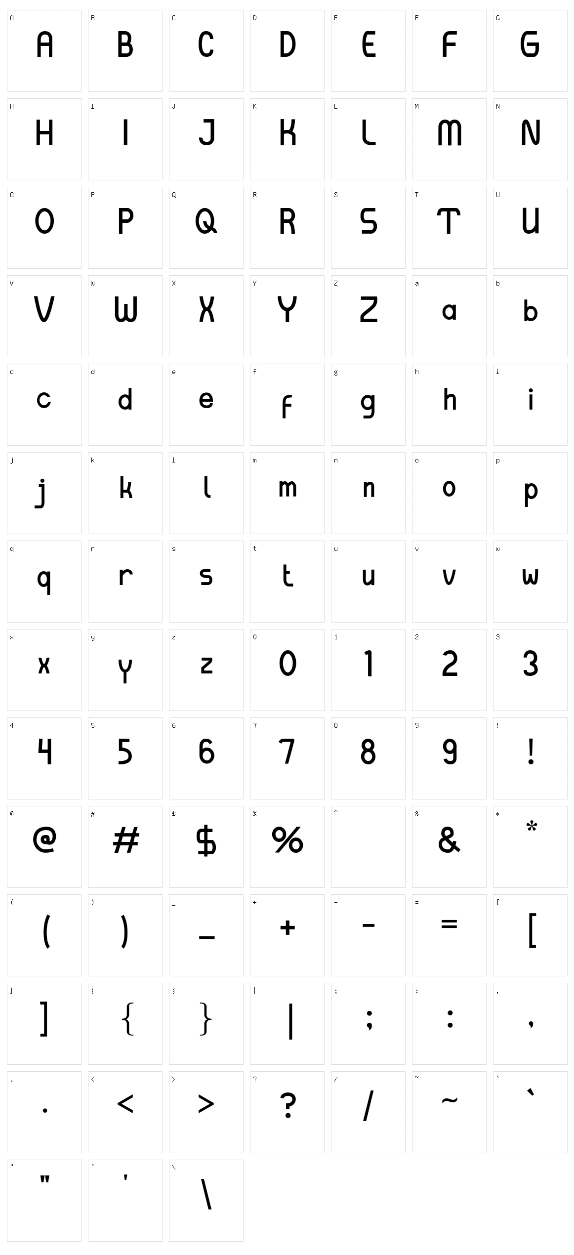 Incloud Character Set