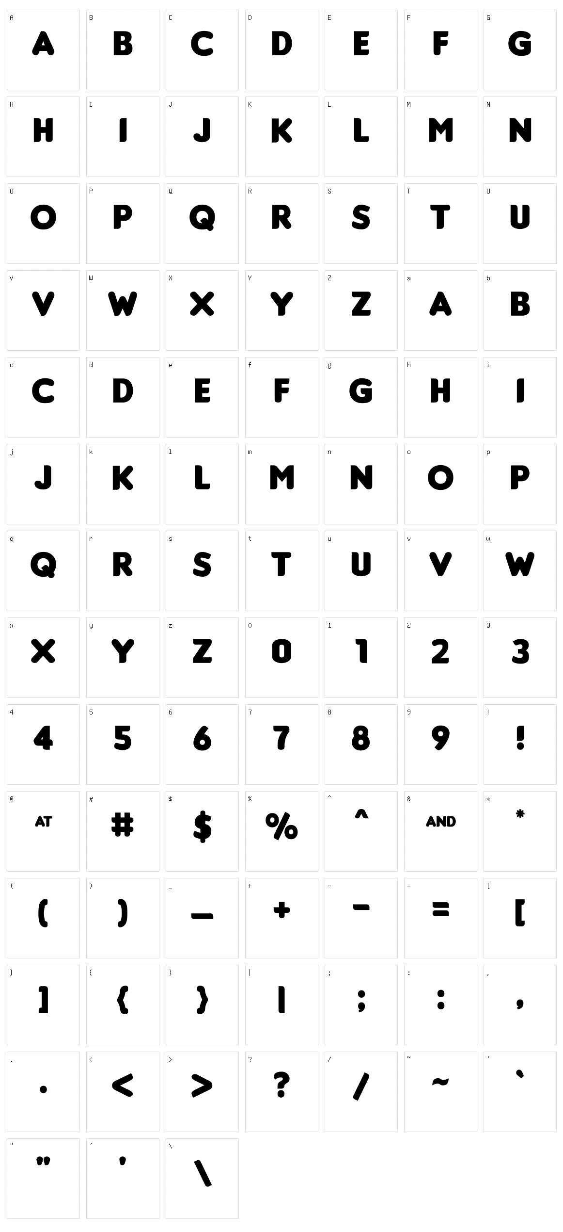 Insaniburger Character Set