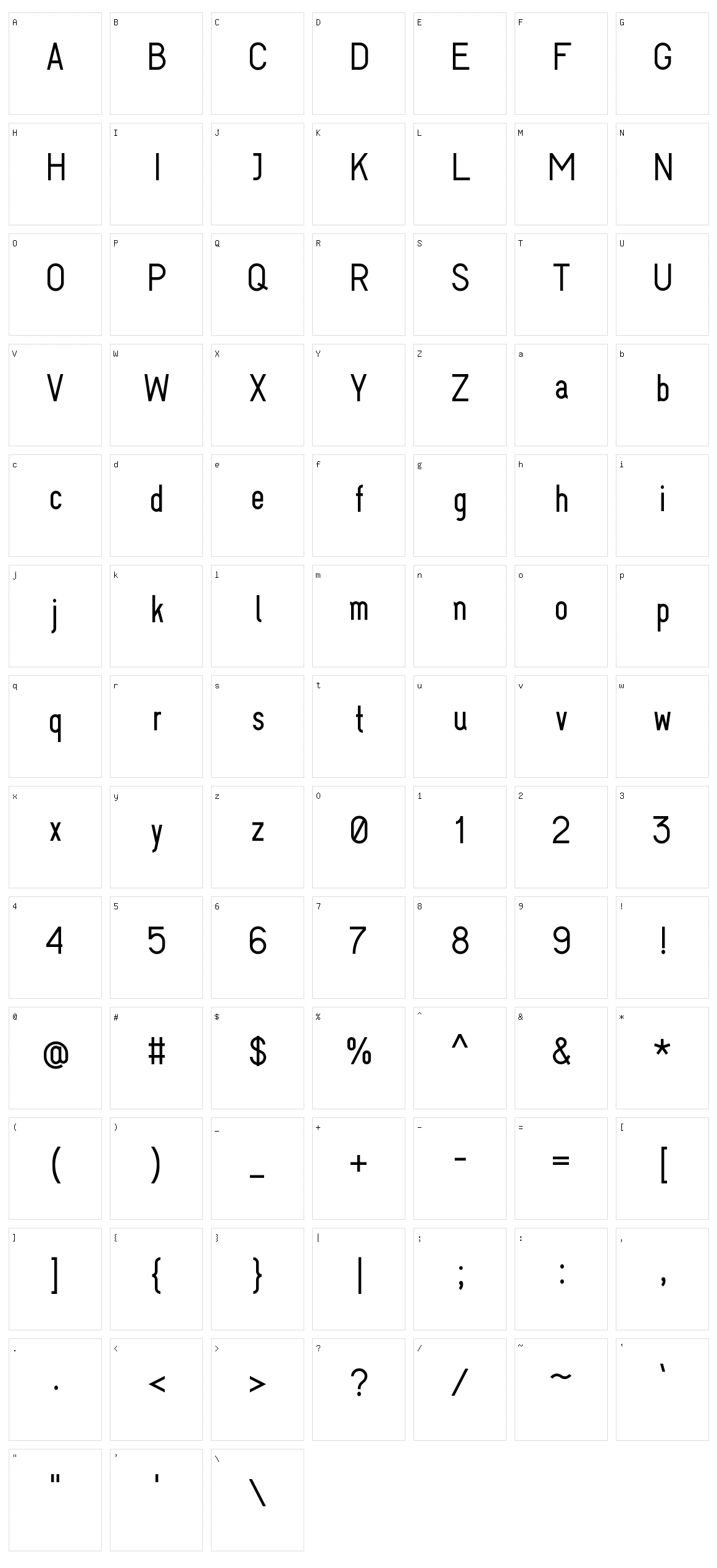 Invologium Character Set