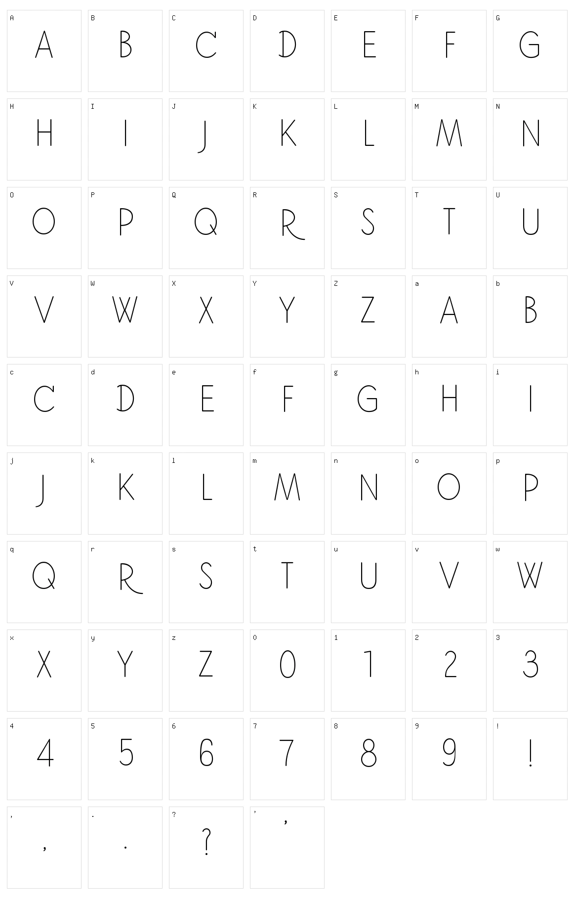Jonah Character Set