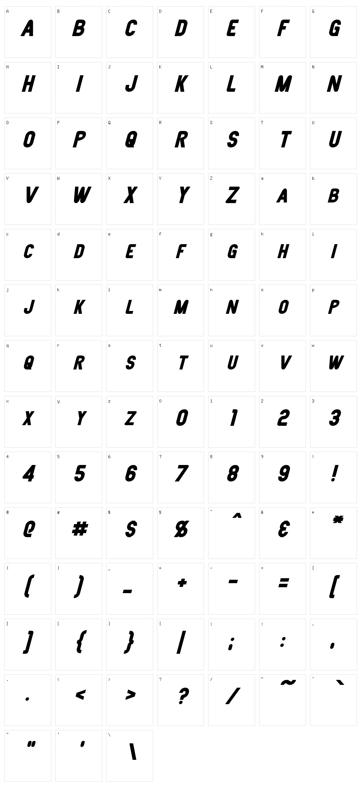 Joystick Character Set