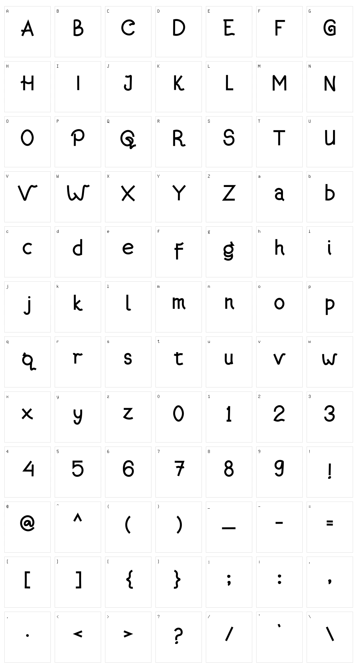 Kanagif Character Set