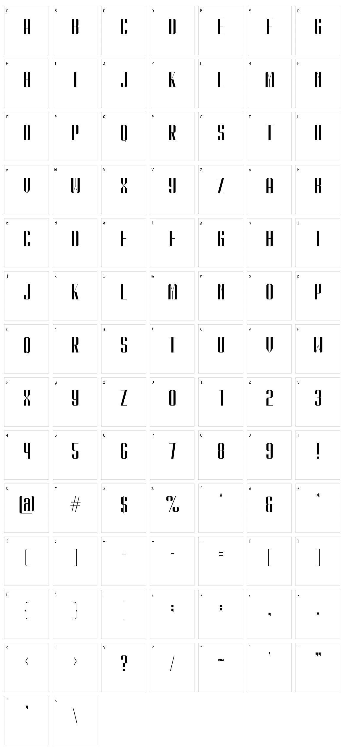 Kionsa Character Set