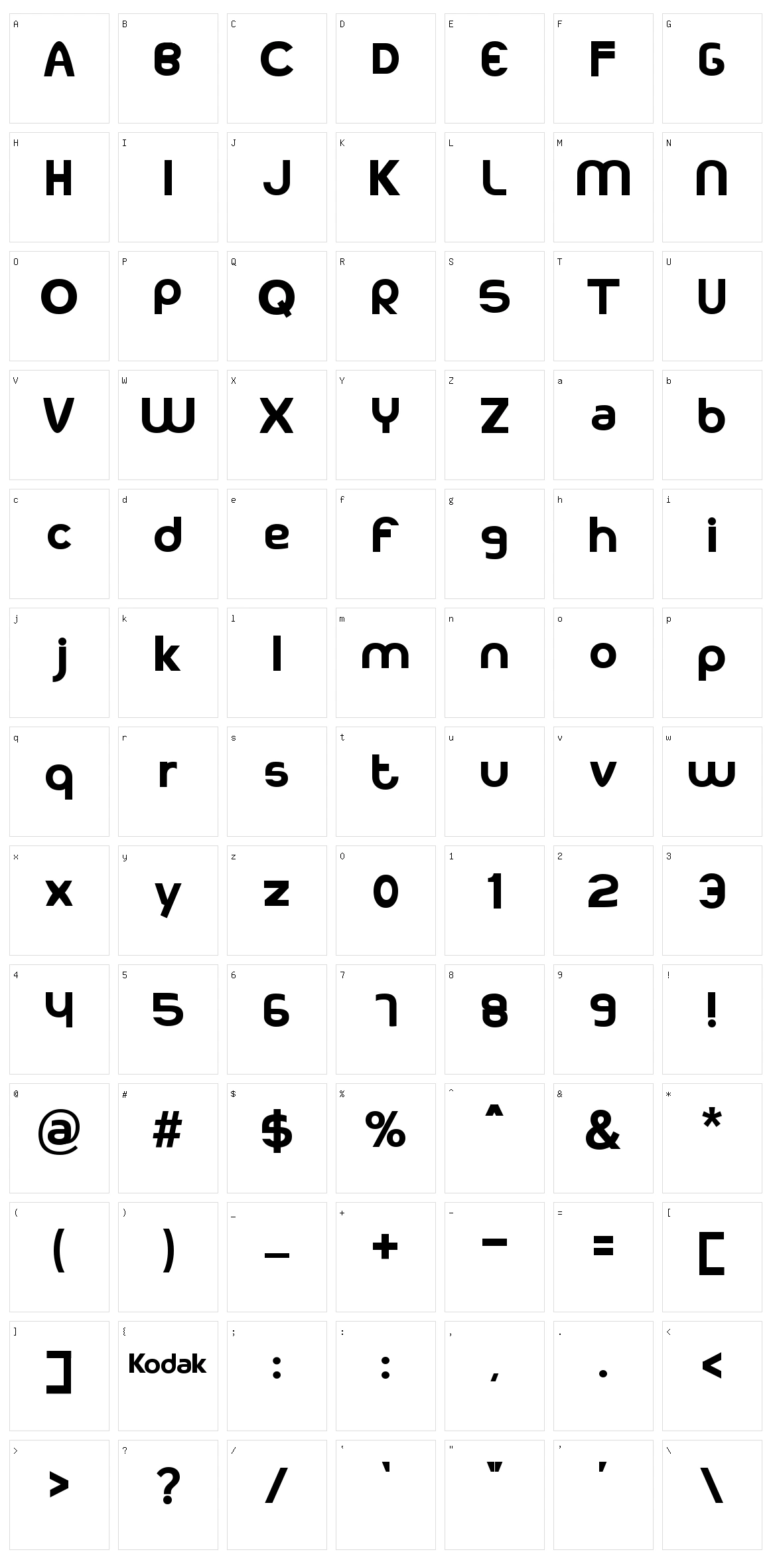 Kodakku Character Set