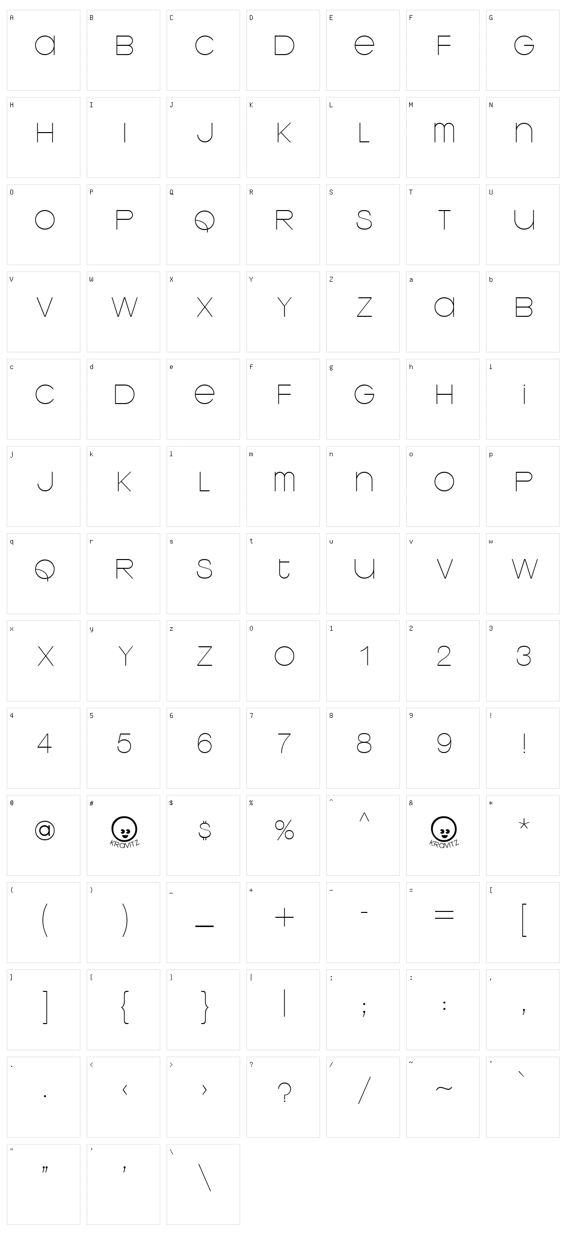 Kravitz Character Set