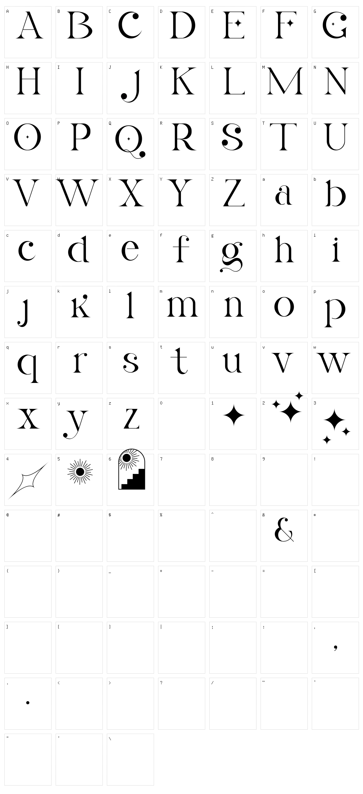 La Obrige Character Set