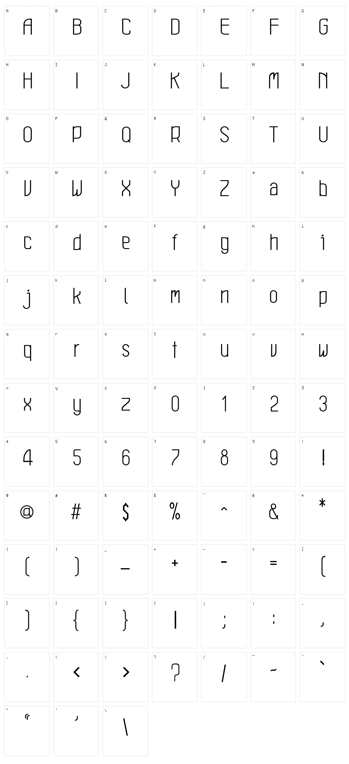 Leicht Character Set