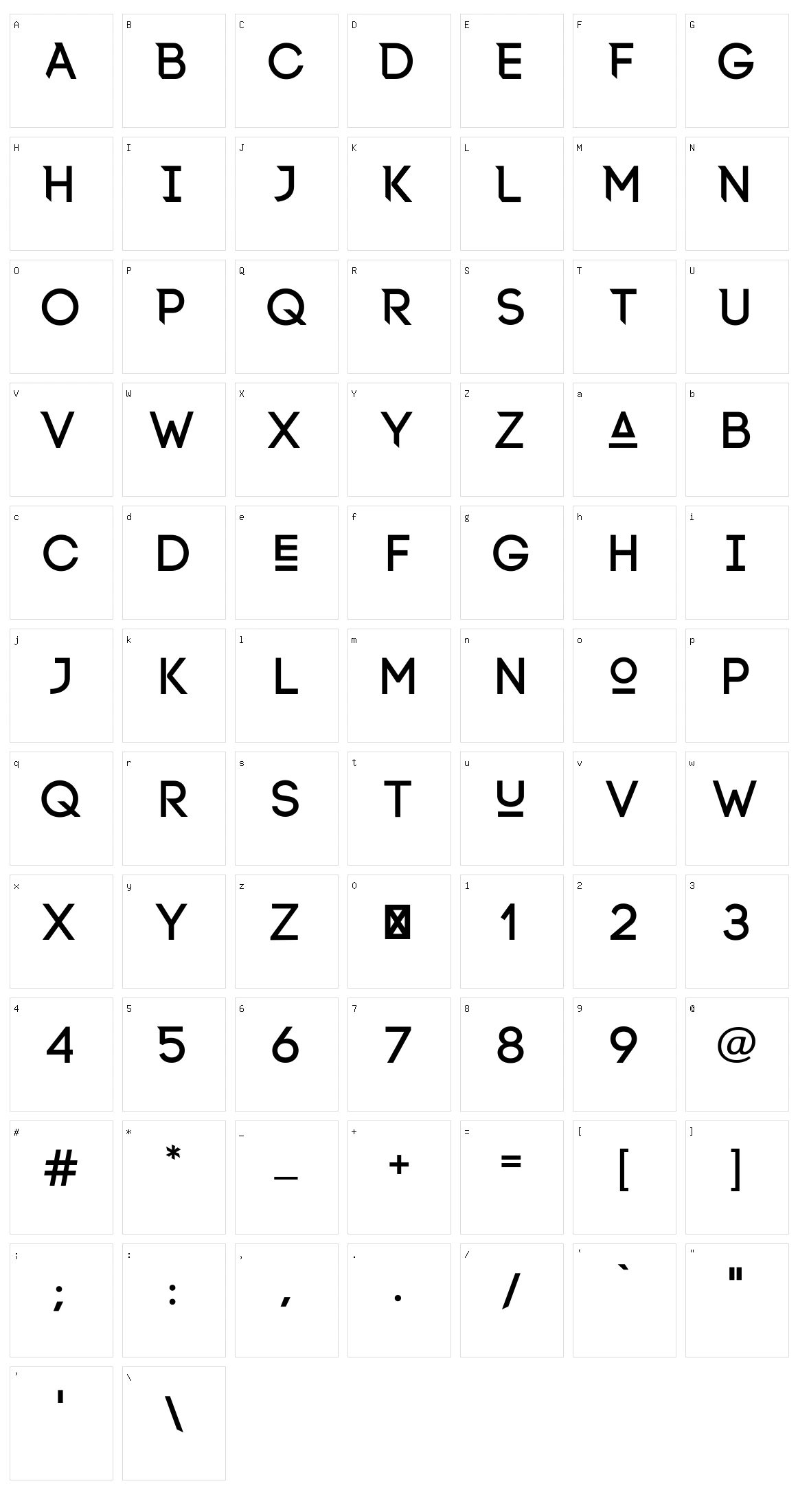 Lexlox Character Set