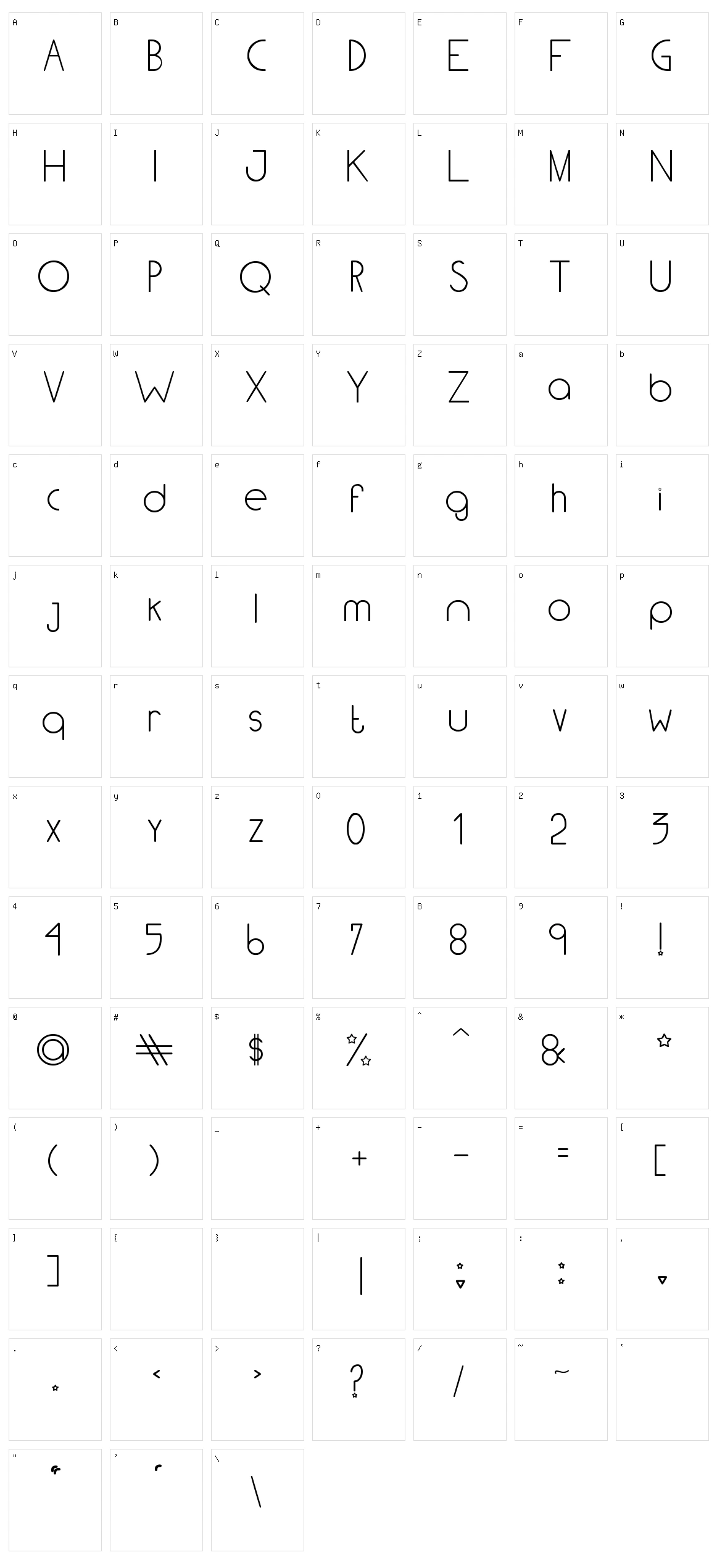 Light TFB Character Set