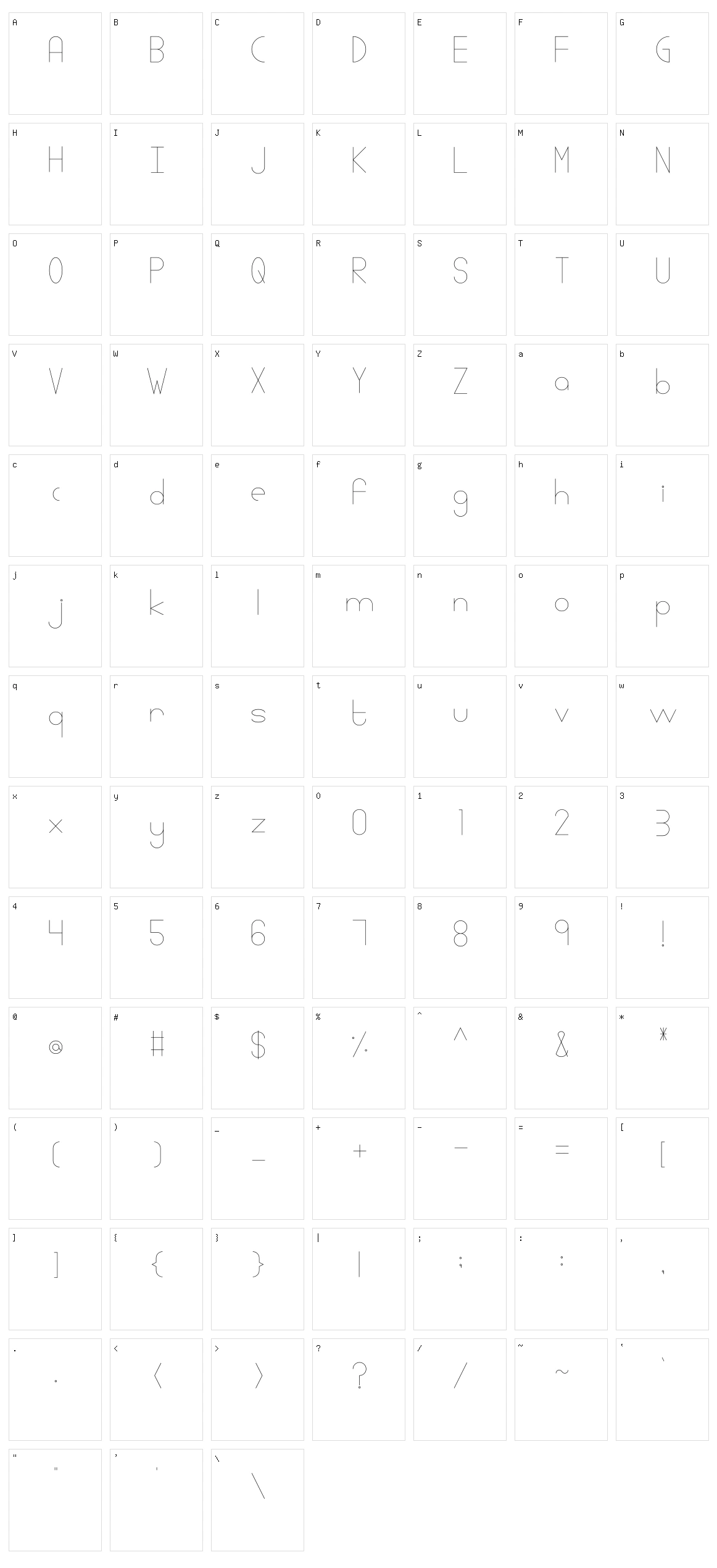 Linlegrey Character Set