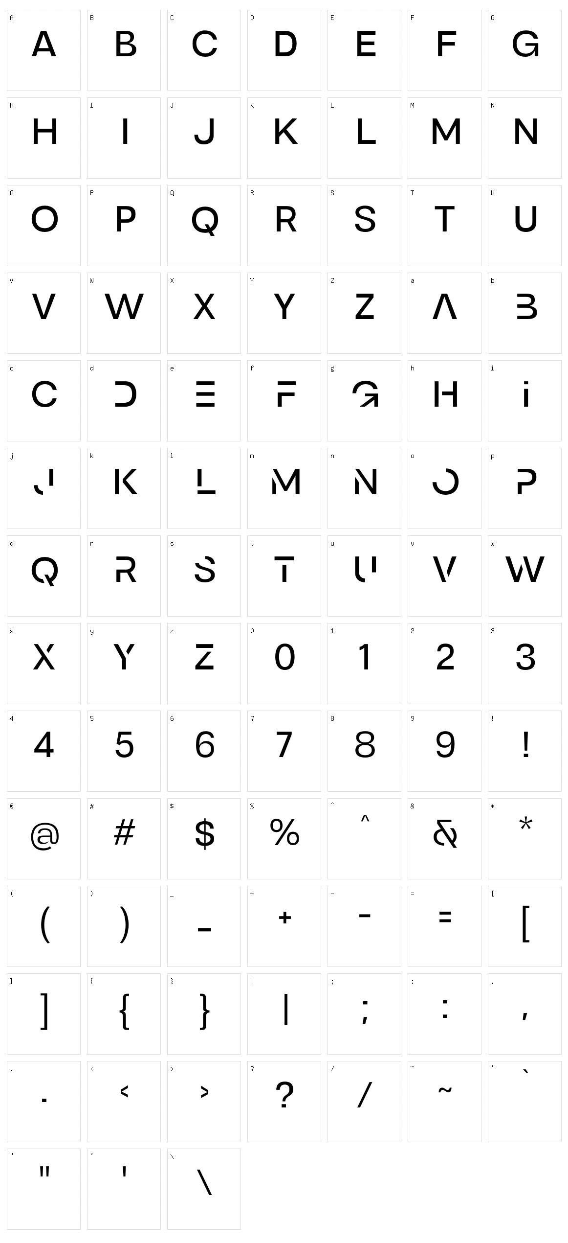Logirent Character Set