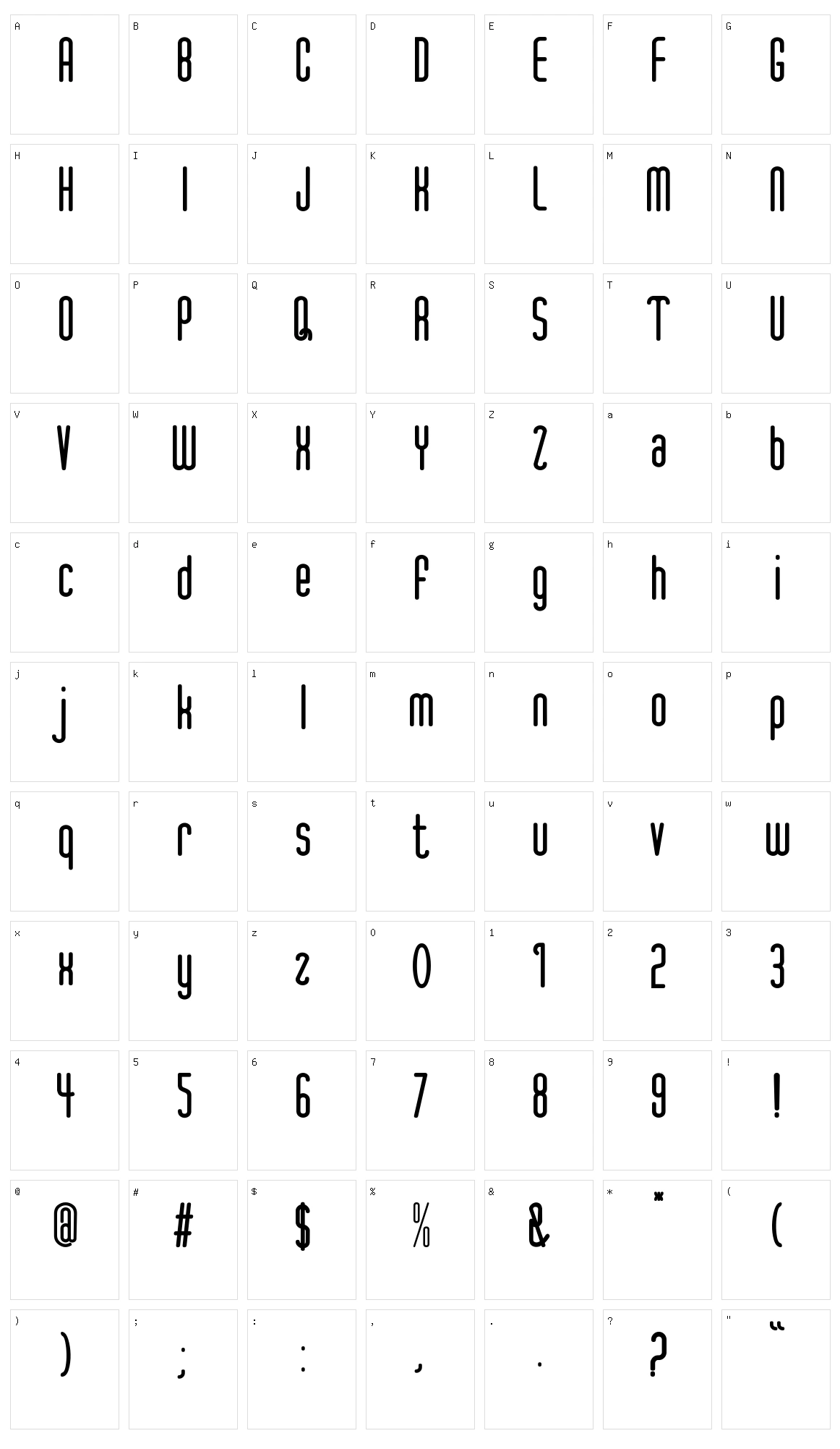 Longfont Character Set