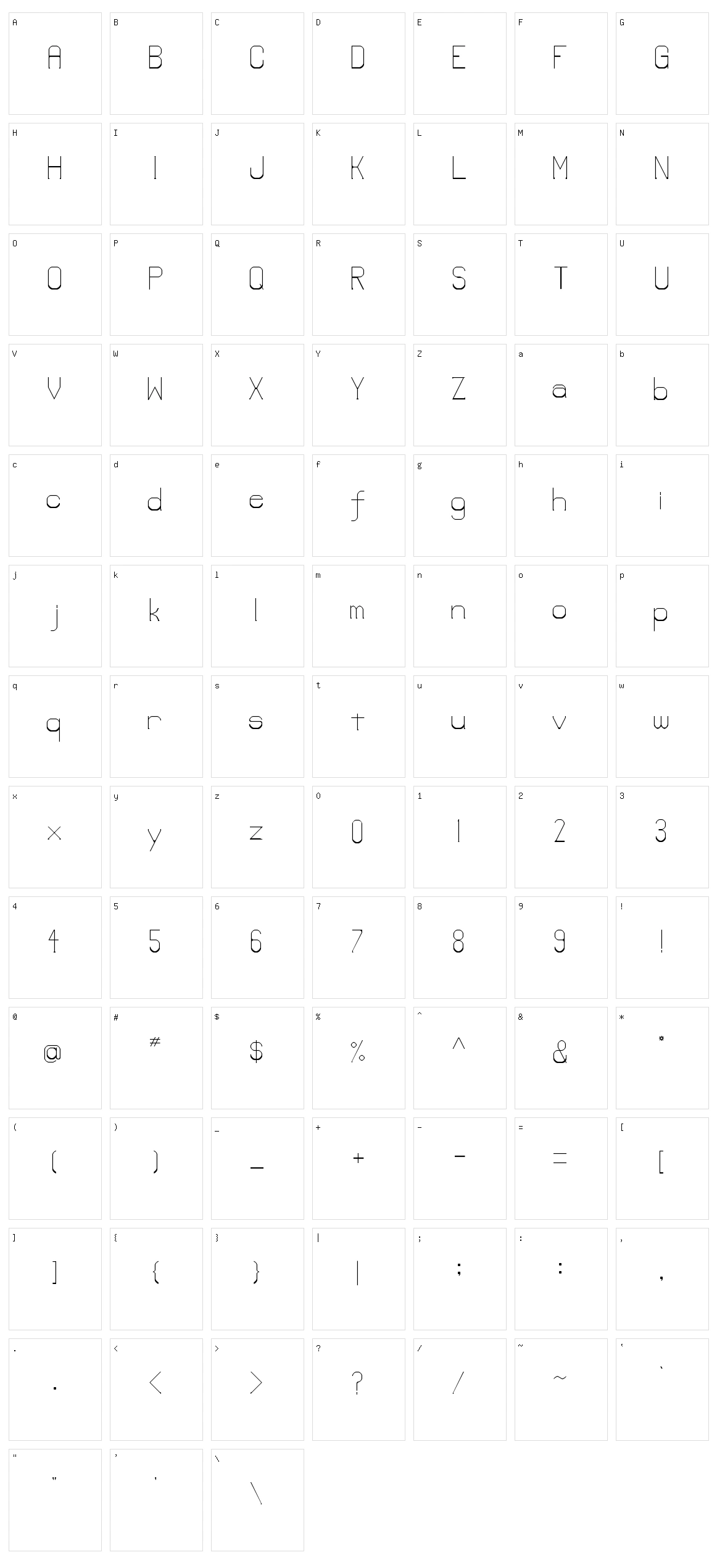 Lower-Lay Character Set