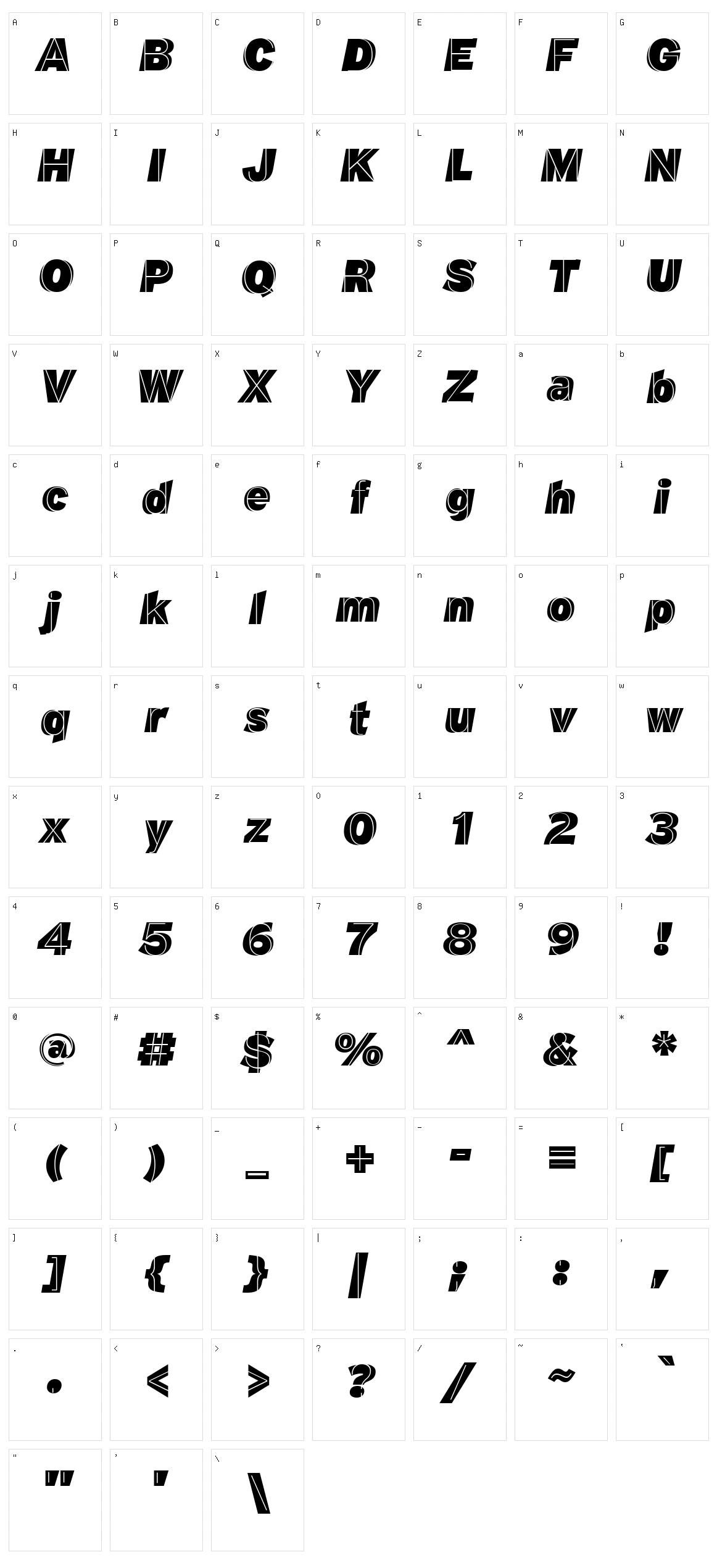 M.F. Plexus Character Set