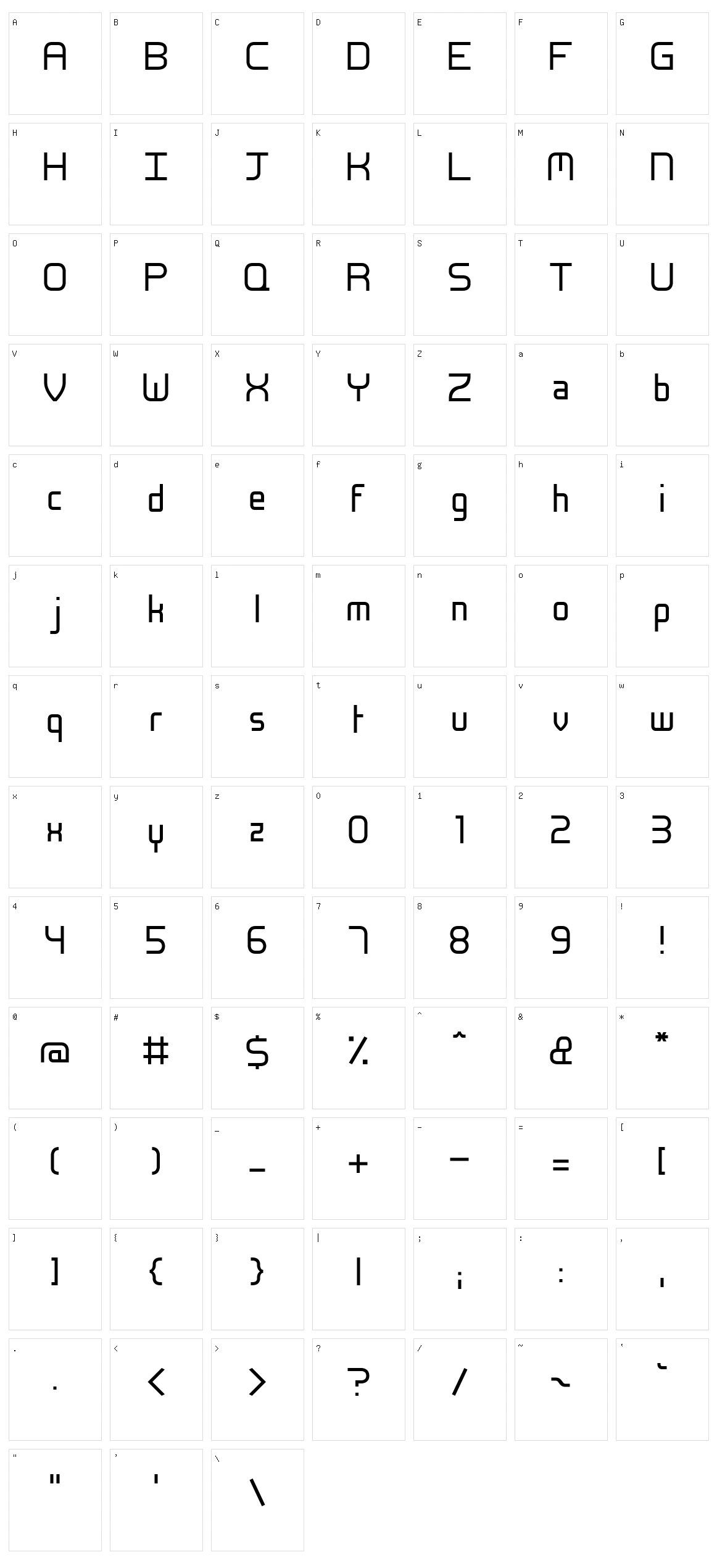 Malkor Character Set