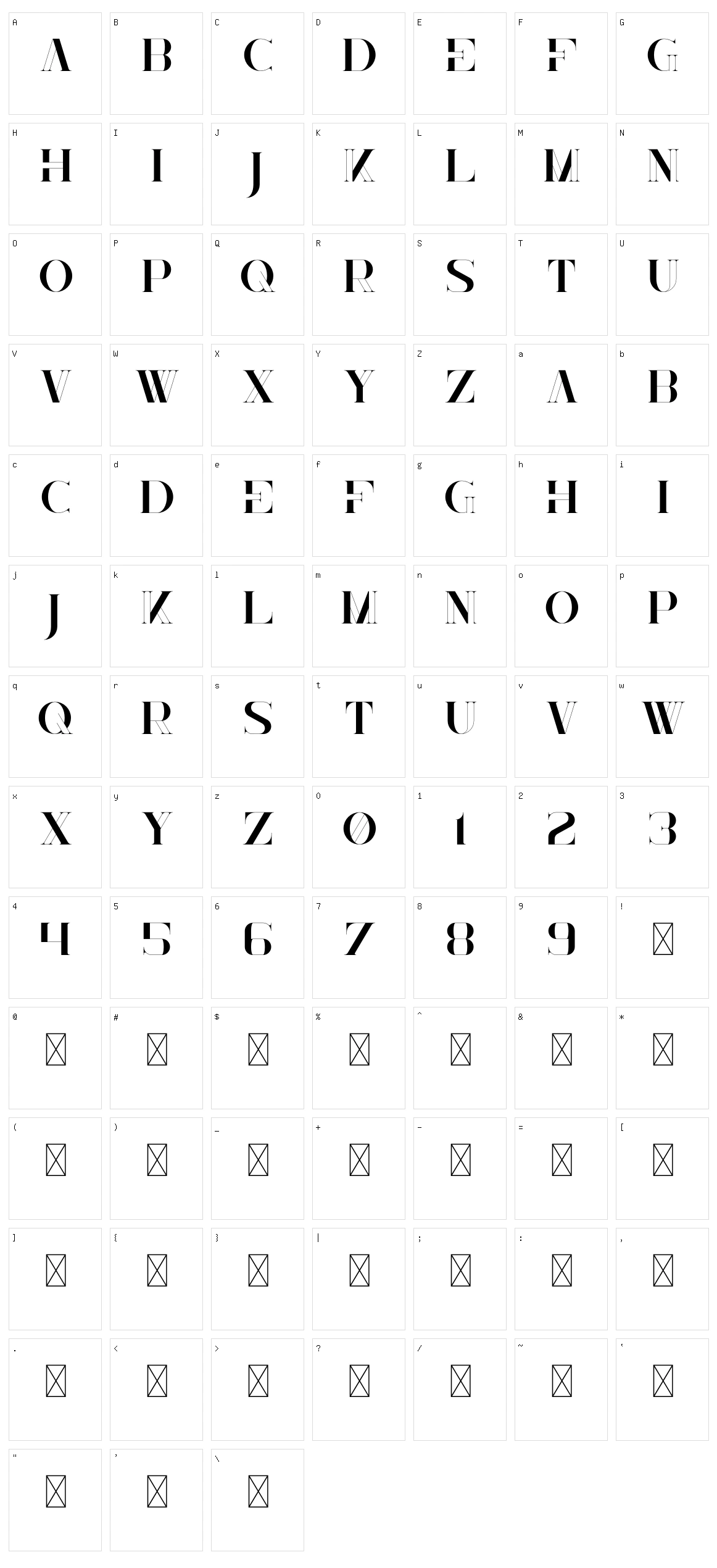 Mallie Character Set