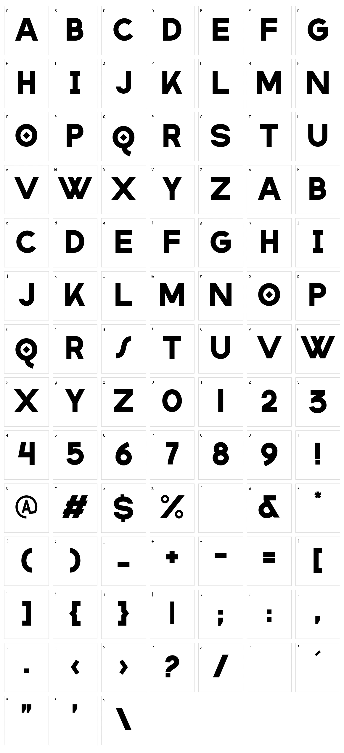 Marinford Character Set