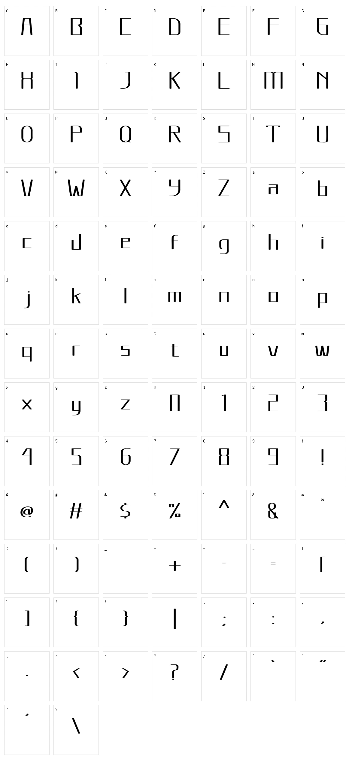Mastofa Character Set