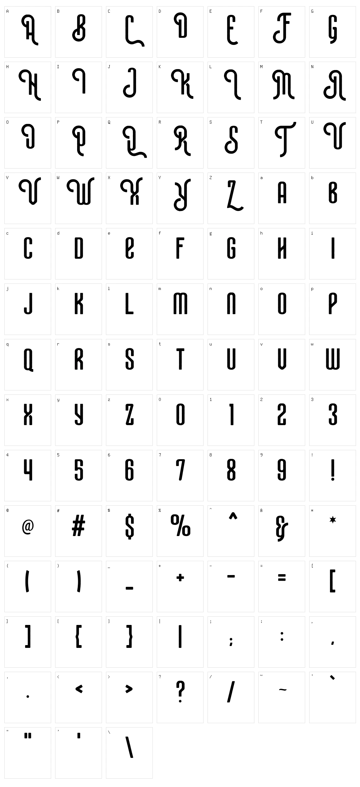 Mavera Character Set