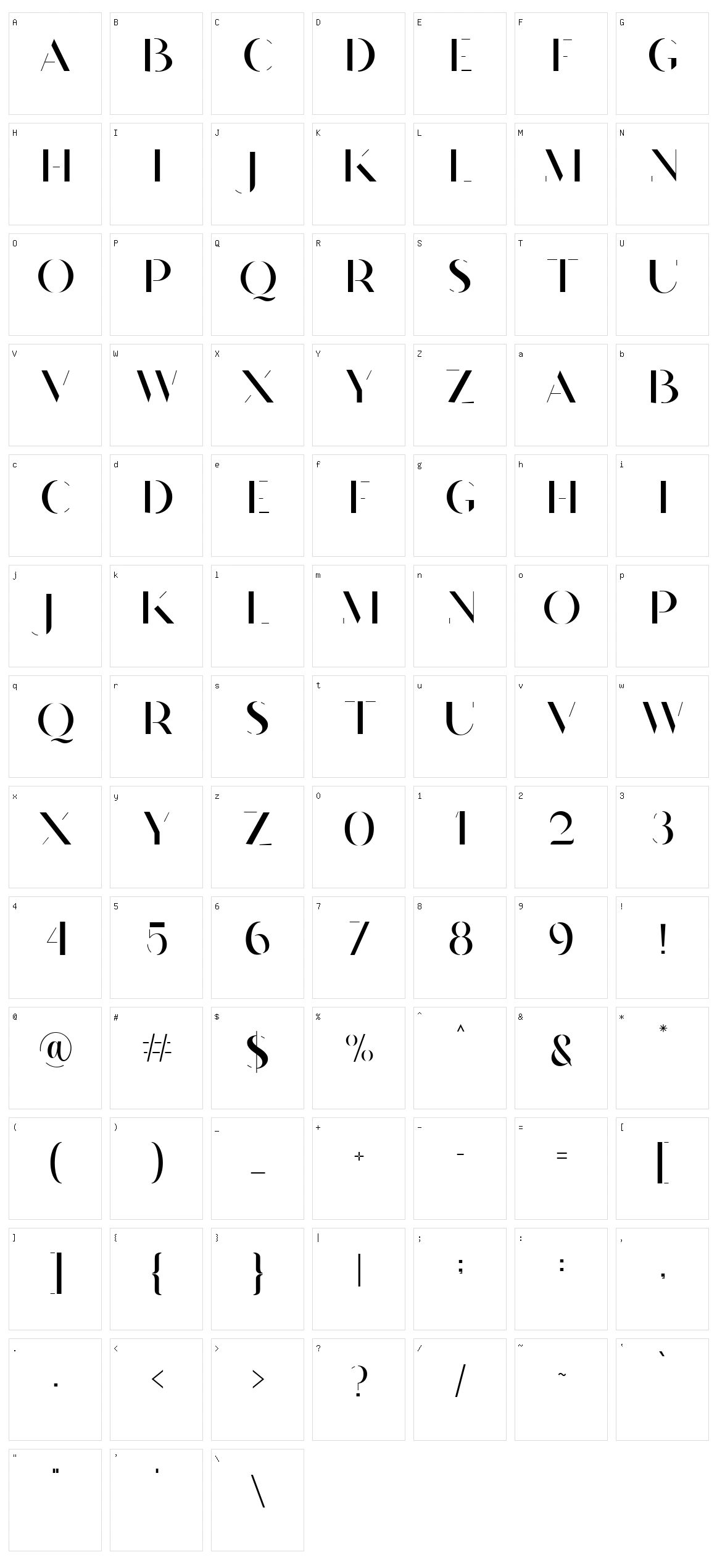 Maves Character Set