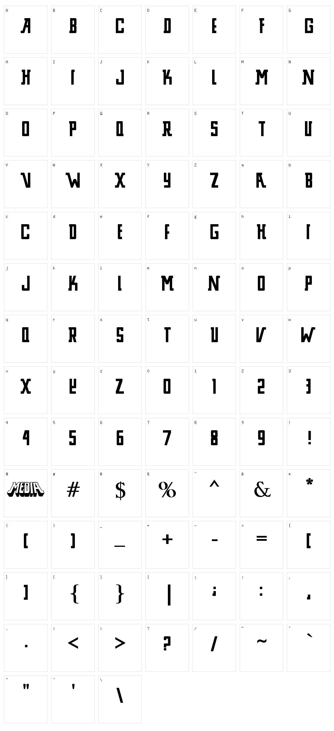 Media Home Entertainment Character Set