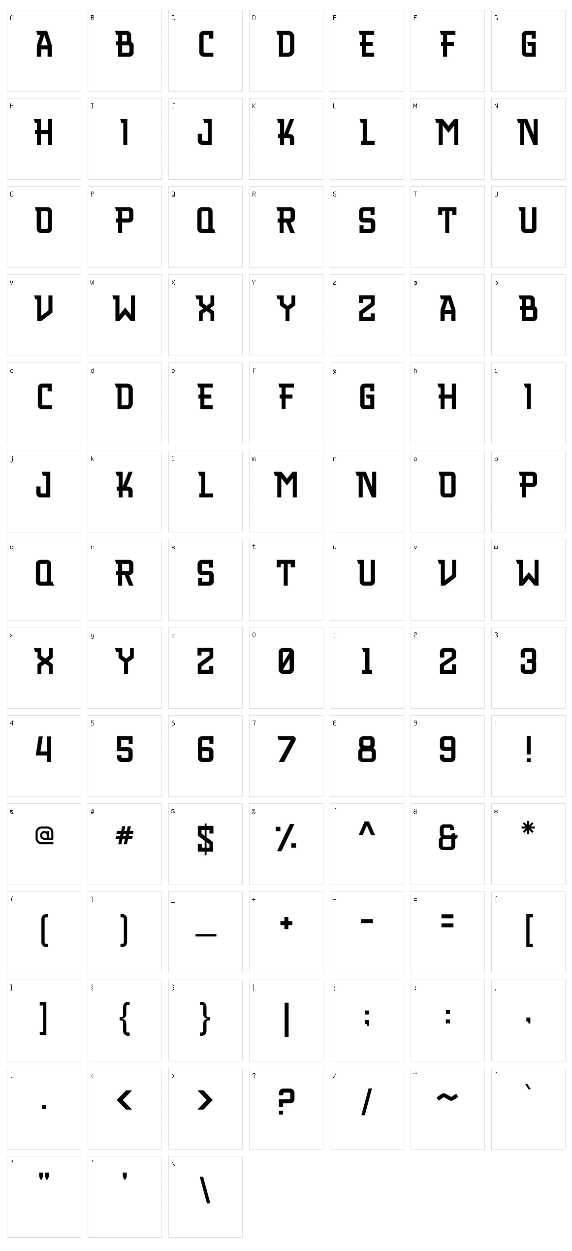 MGN Albiston Character Set