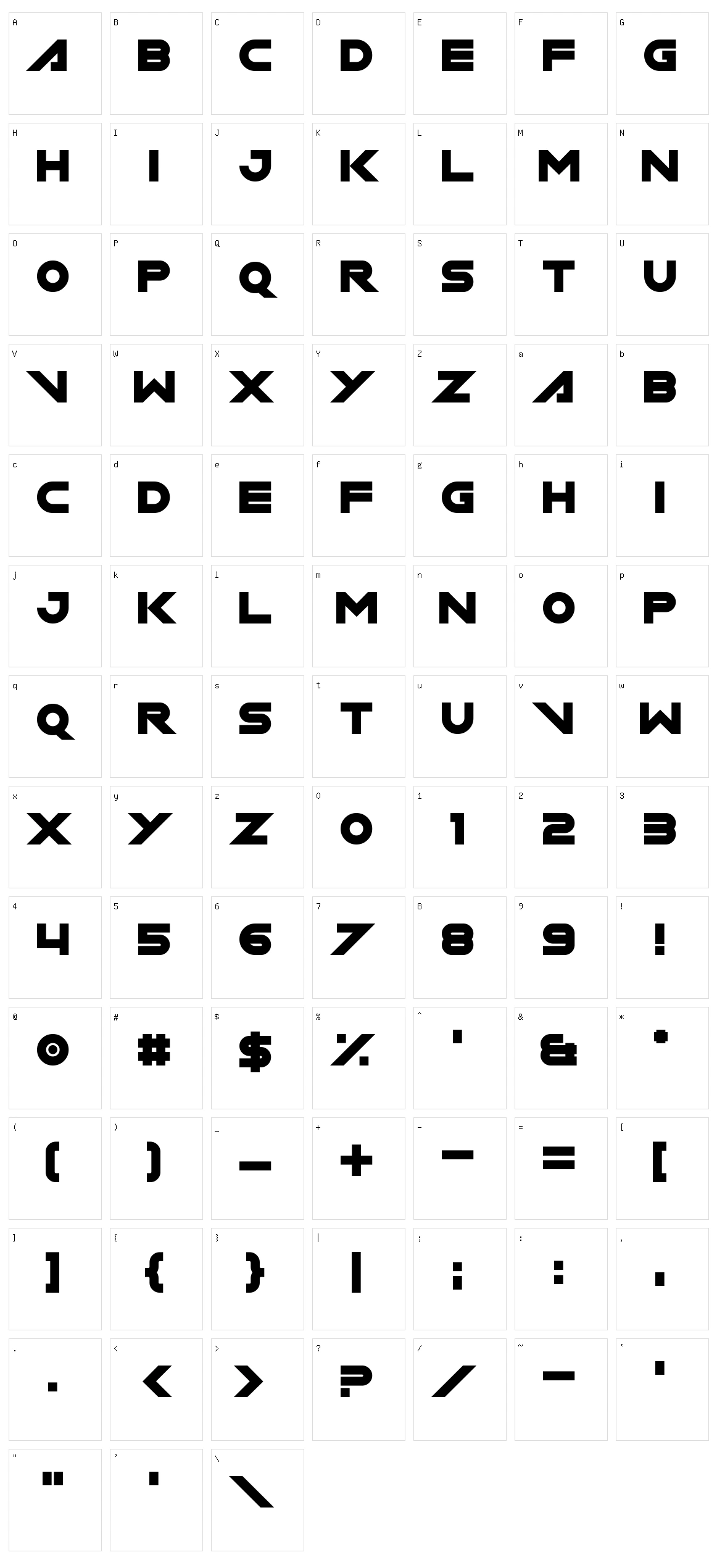 Miamagon Character Set