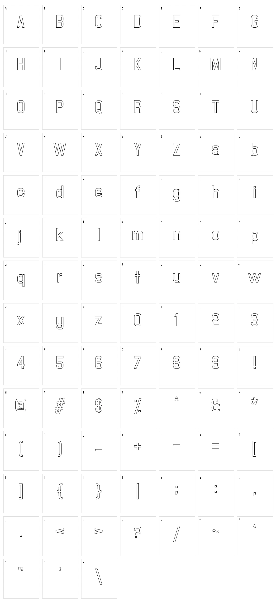 Milestone Outline Character Set