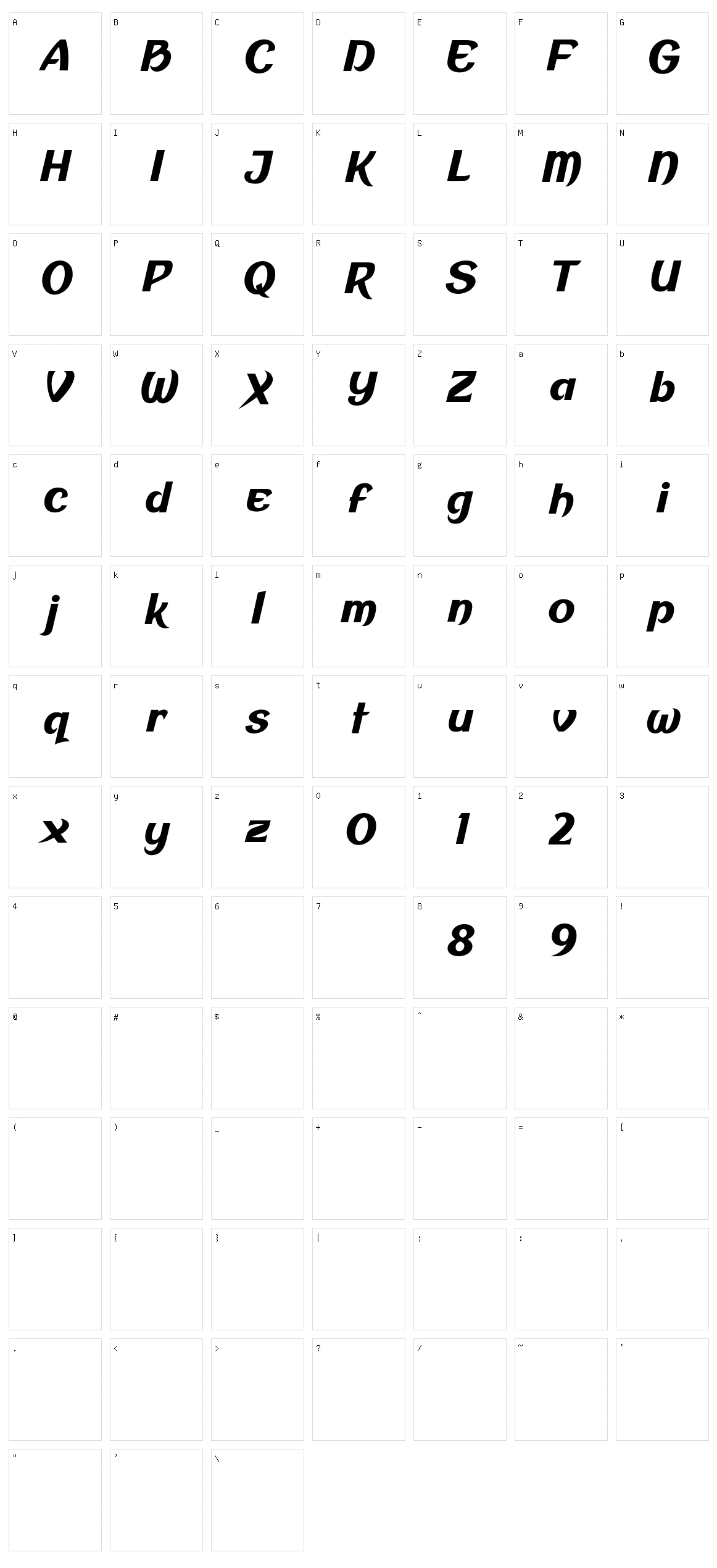 Mirendo Character Set