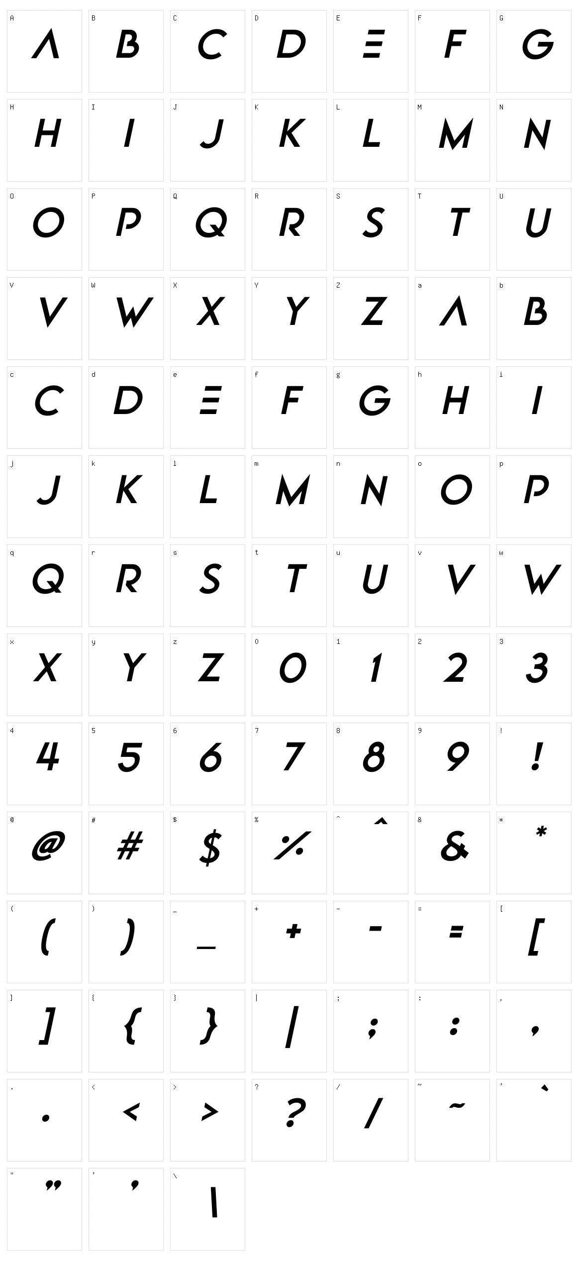 Modern Age Character Set