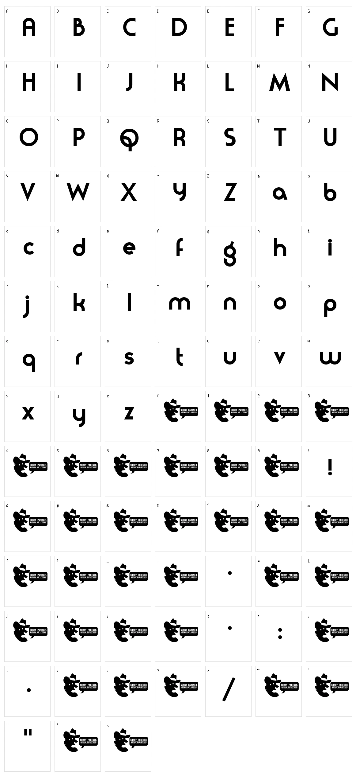 Moderna Character Set