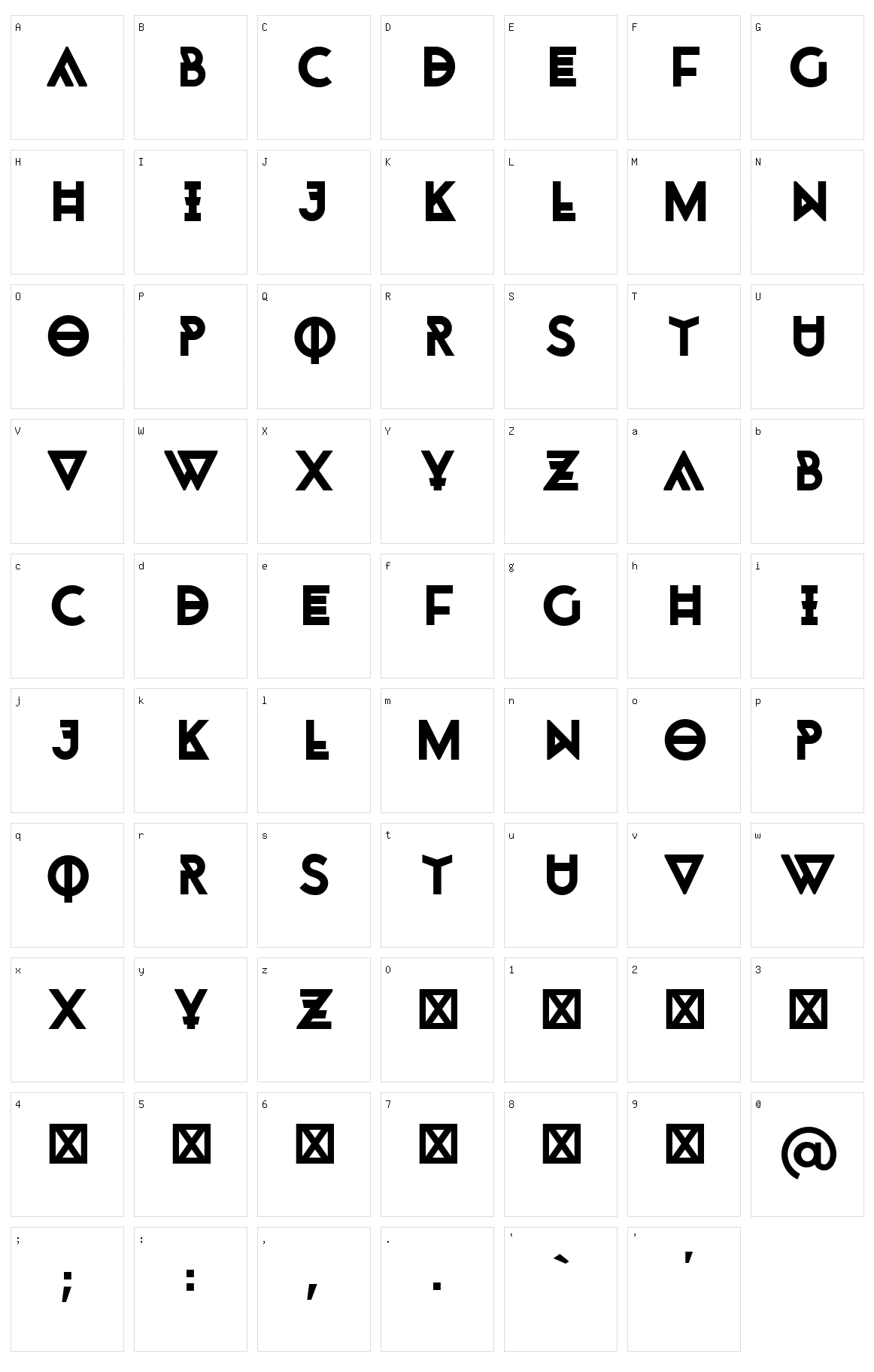 Monohipster Character Set