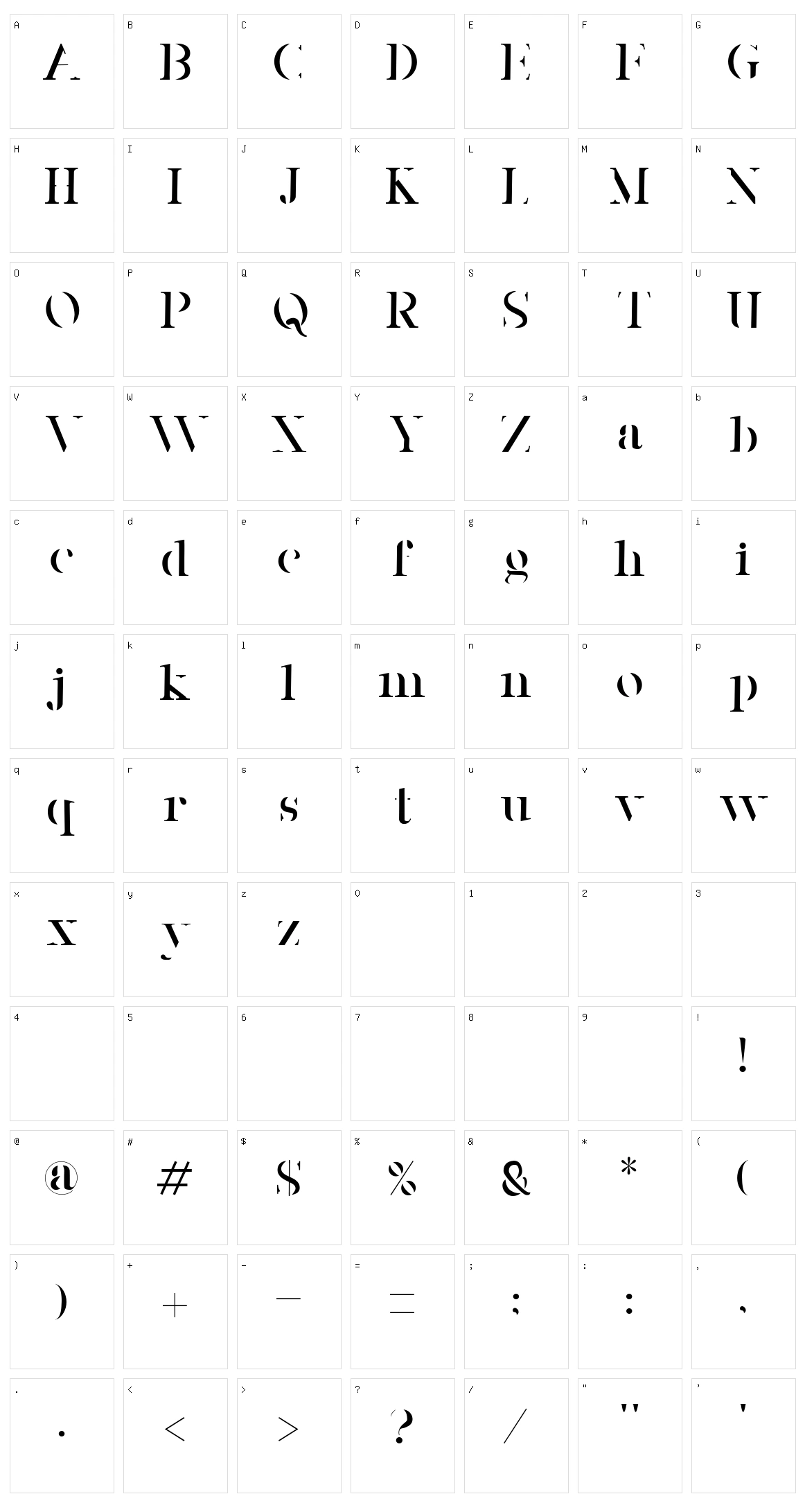 Moycen Character Set