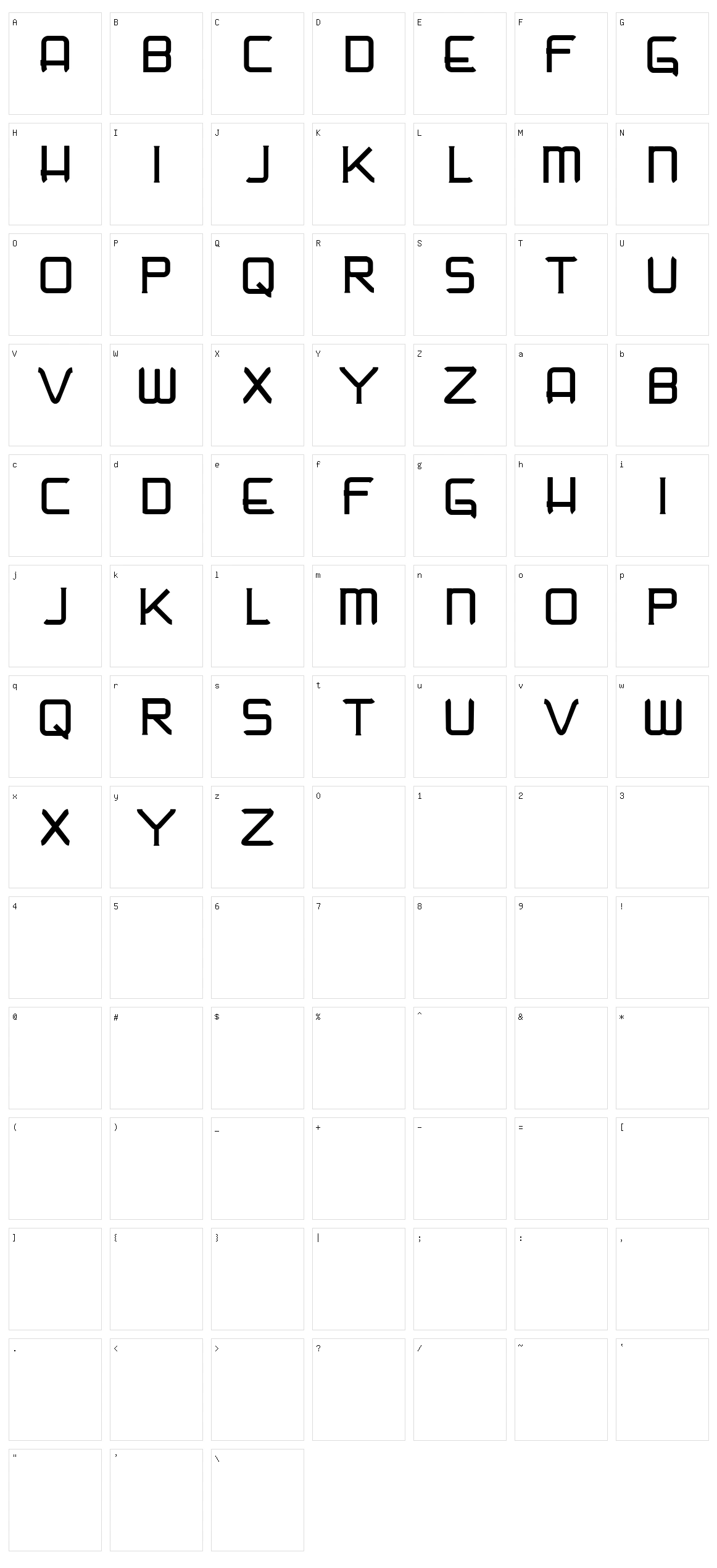 Nadir Character Set