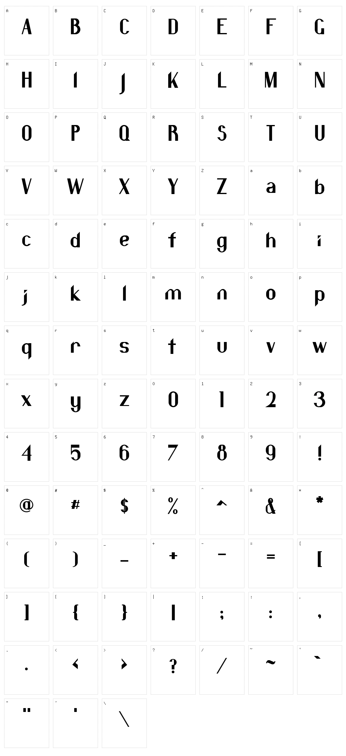 Nanaya Character Set