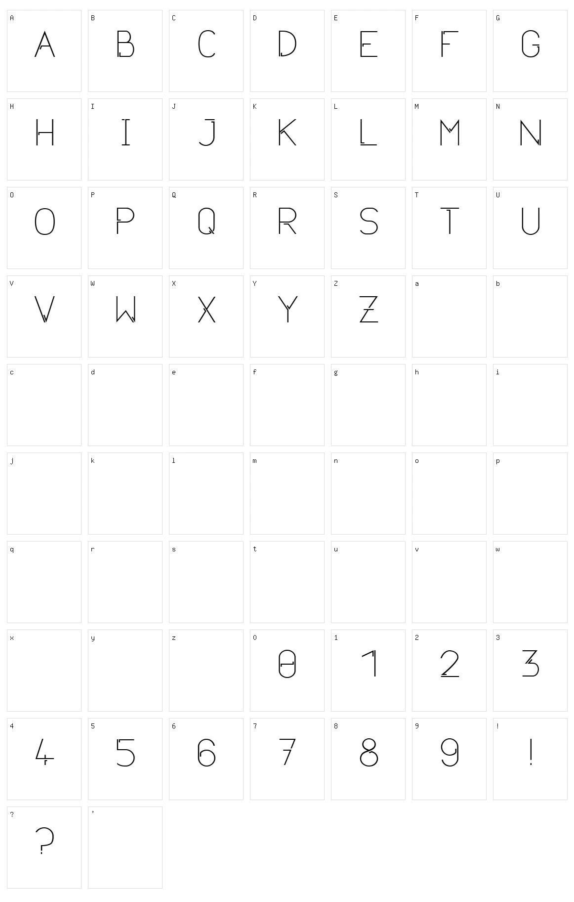Neurotica Sans Character Set