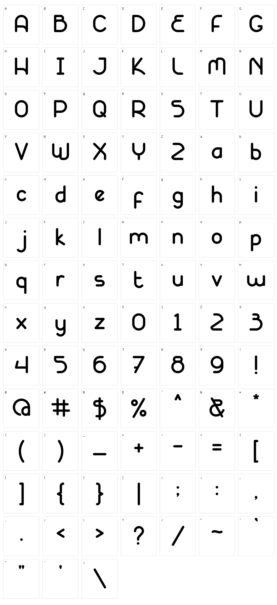 Nodelines Character Set
