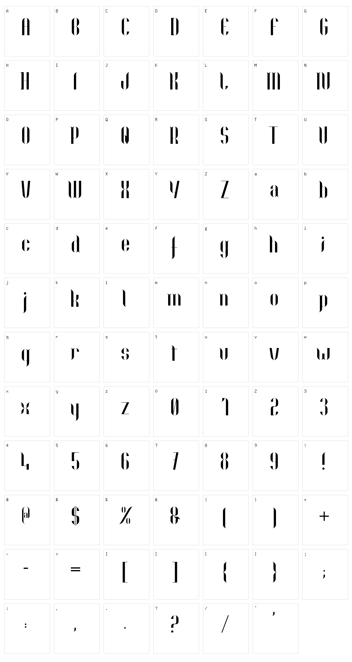 Nolla Character Set