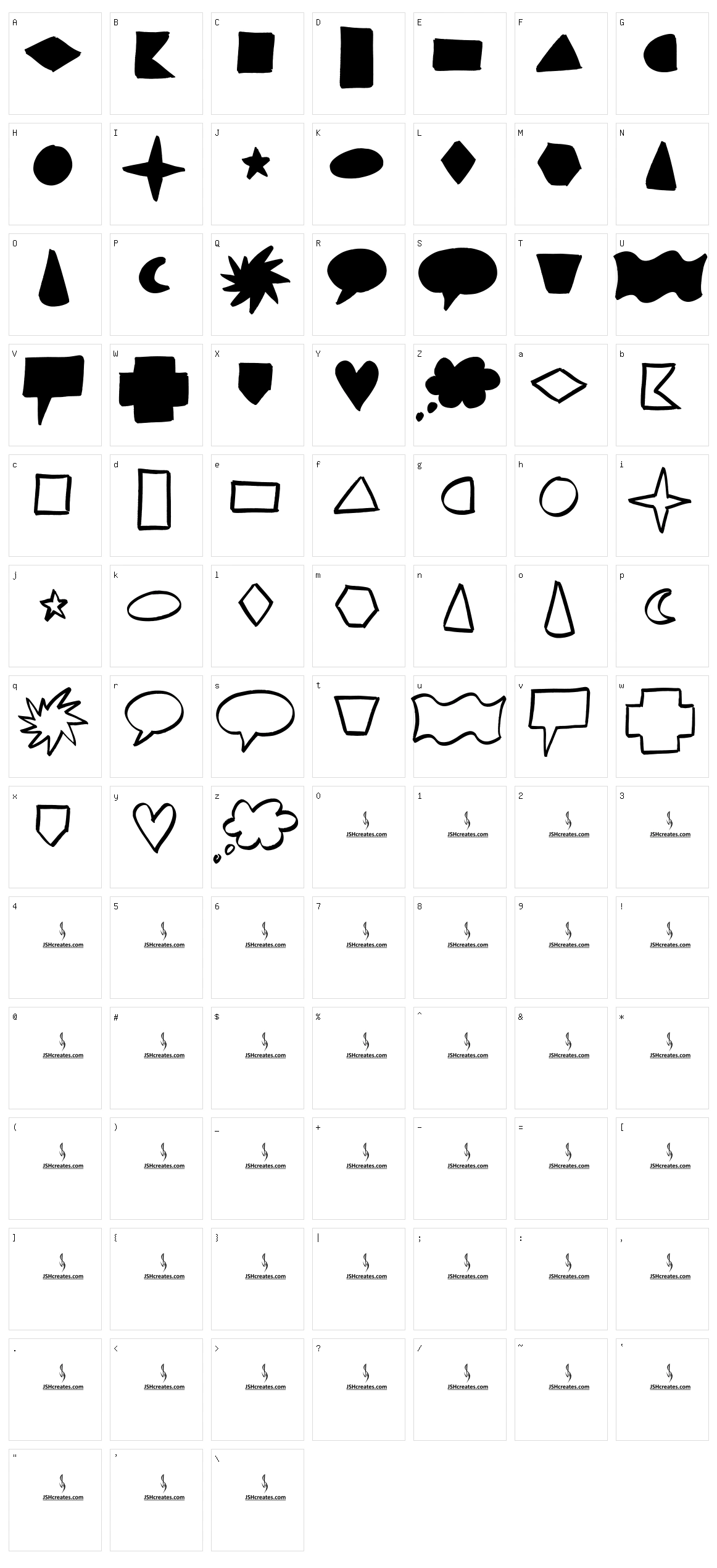 Brush Shapes Character Set