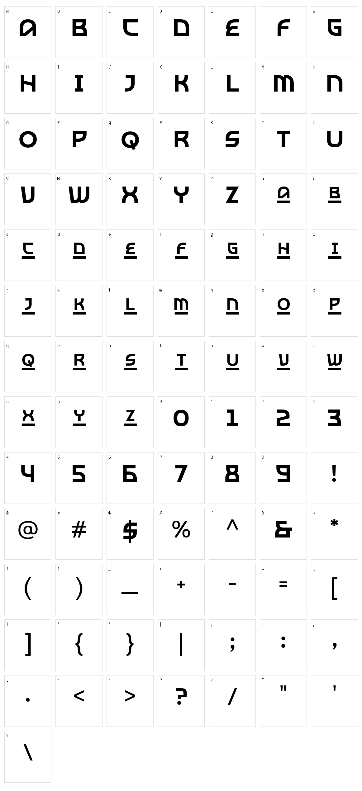 Obera Character Set