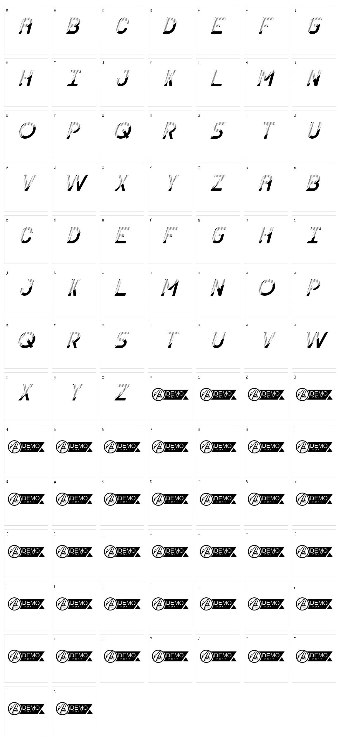 Offsett Character Set