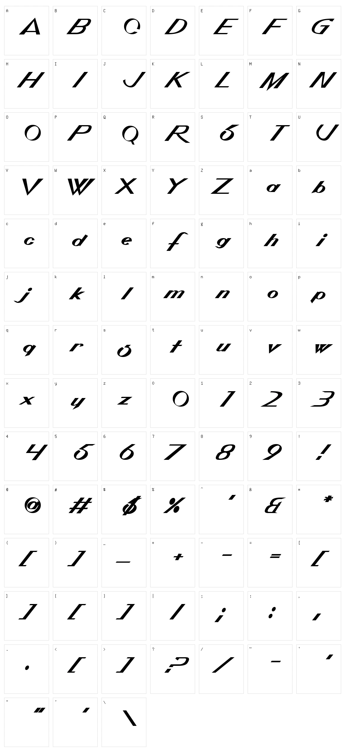 Ominus Character Set