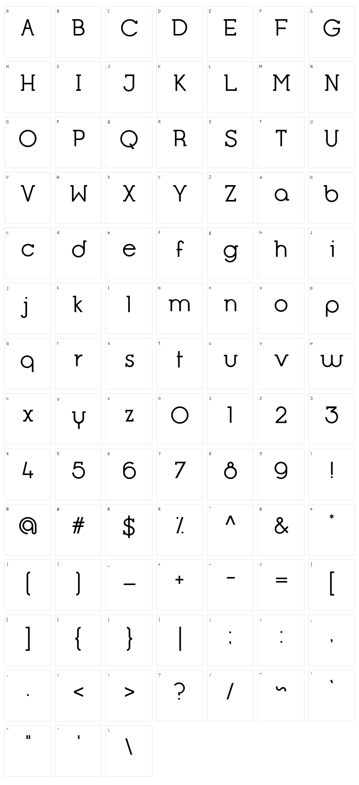 Opificio Serif Character Set