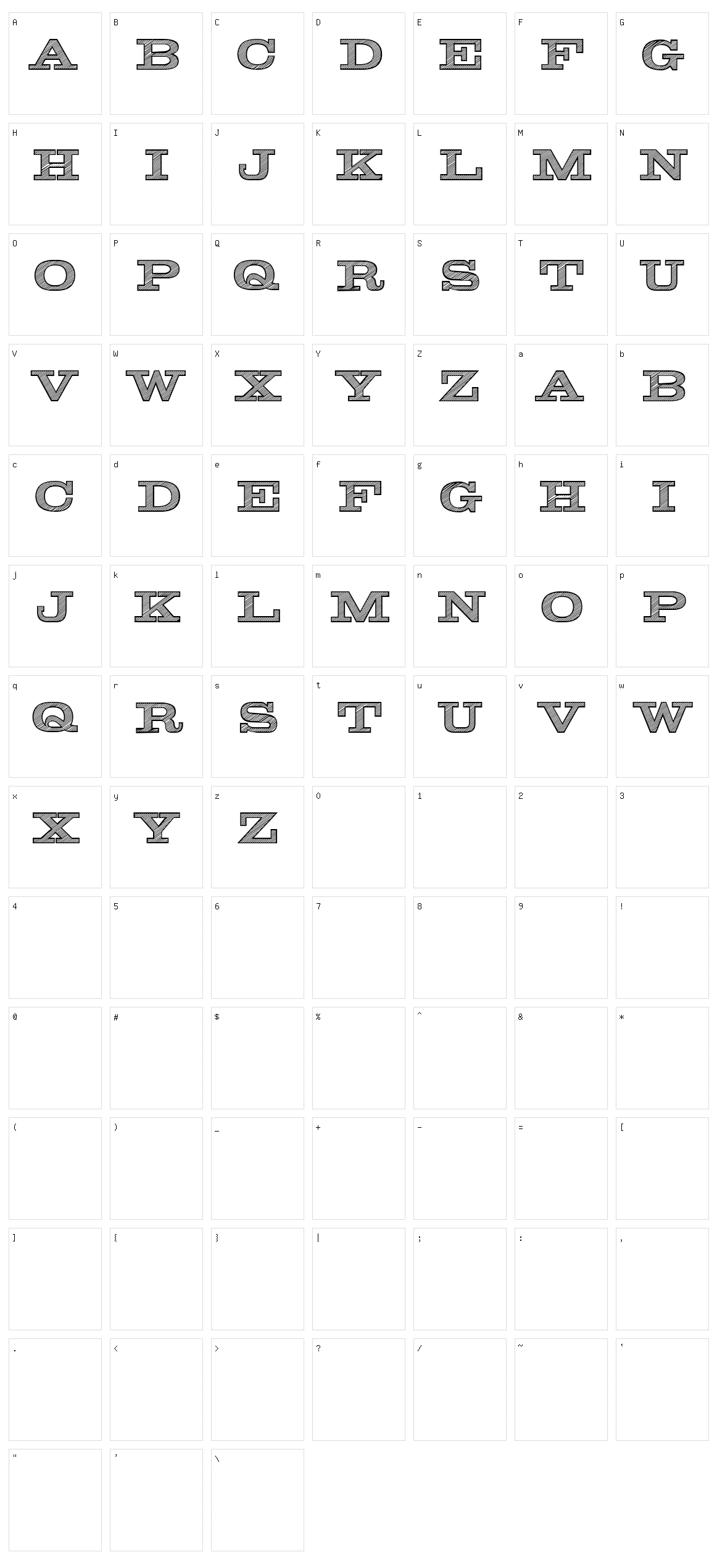 Pen Character Set