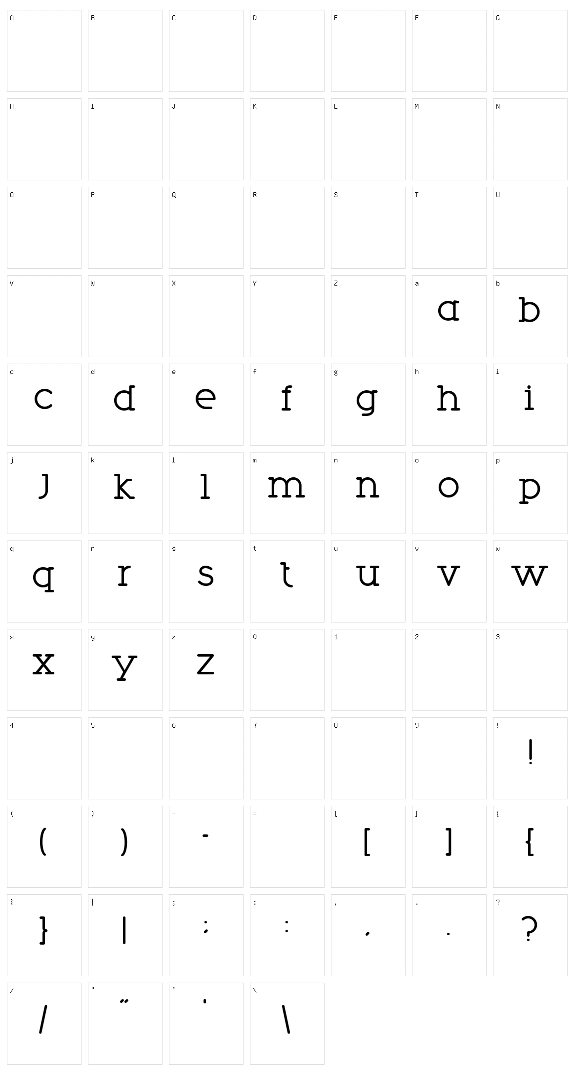 Phobo Character Set