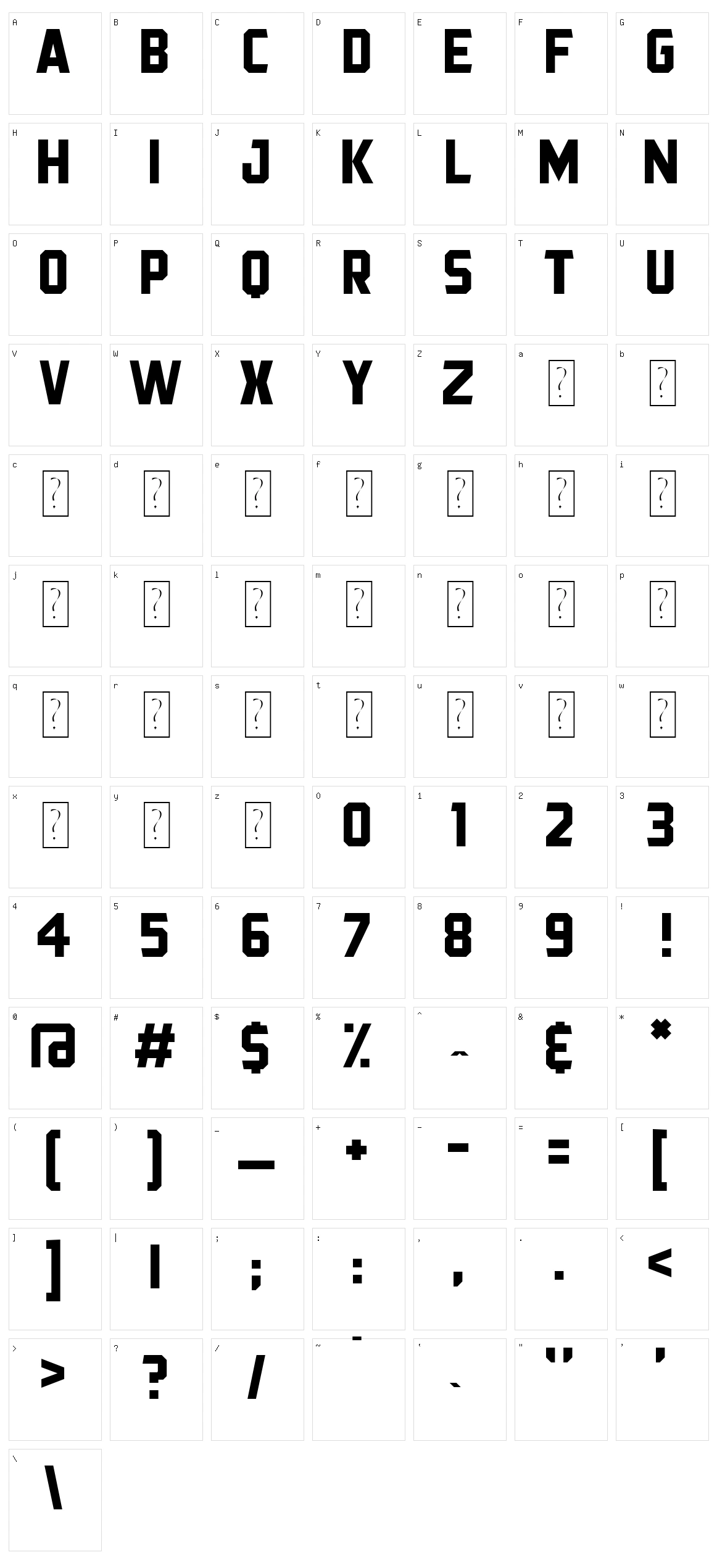 Prezident Character Set