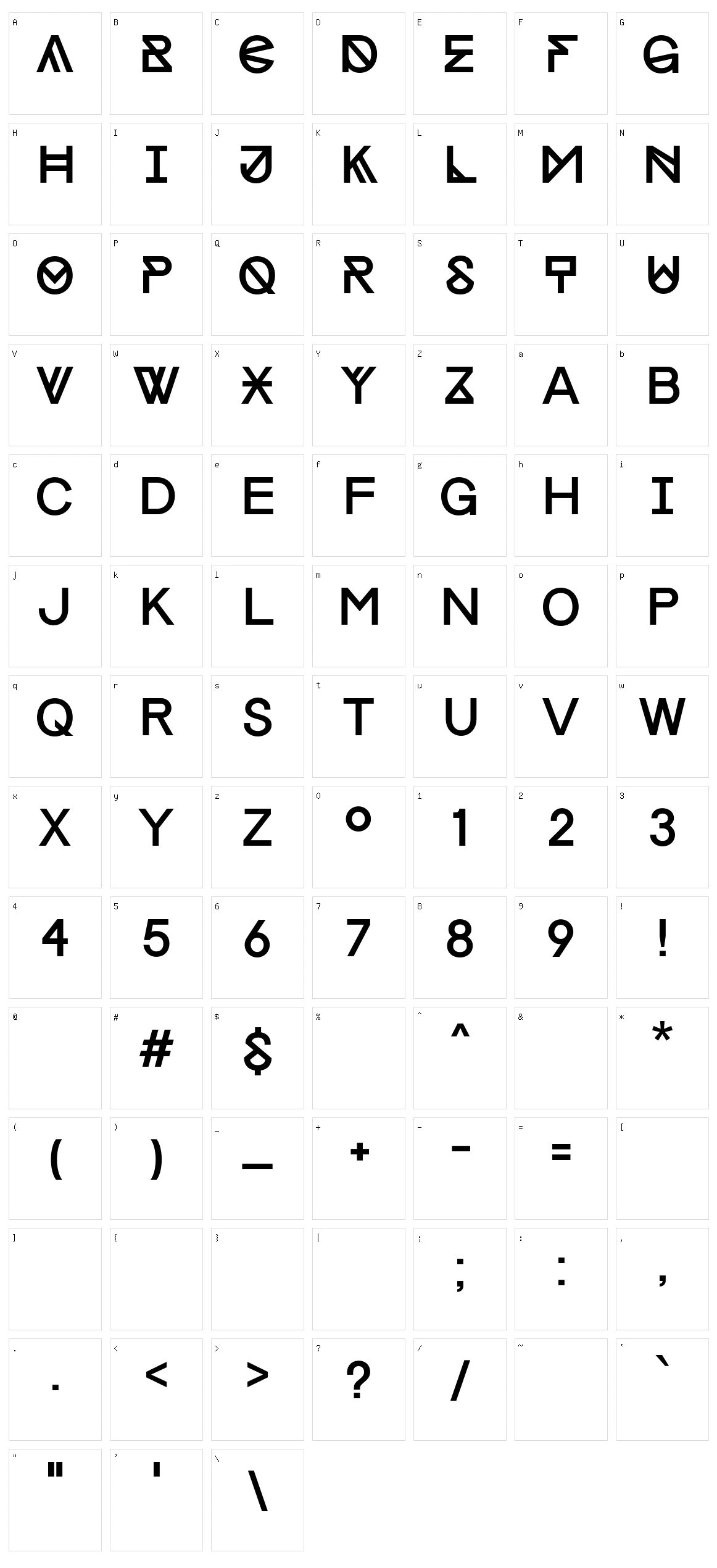 Progress Caps Character Set