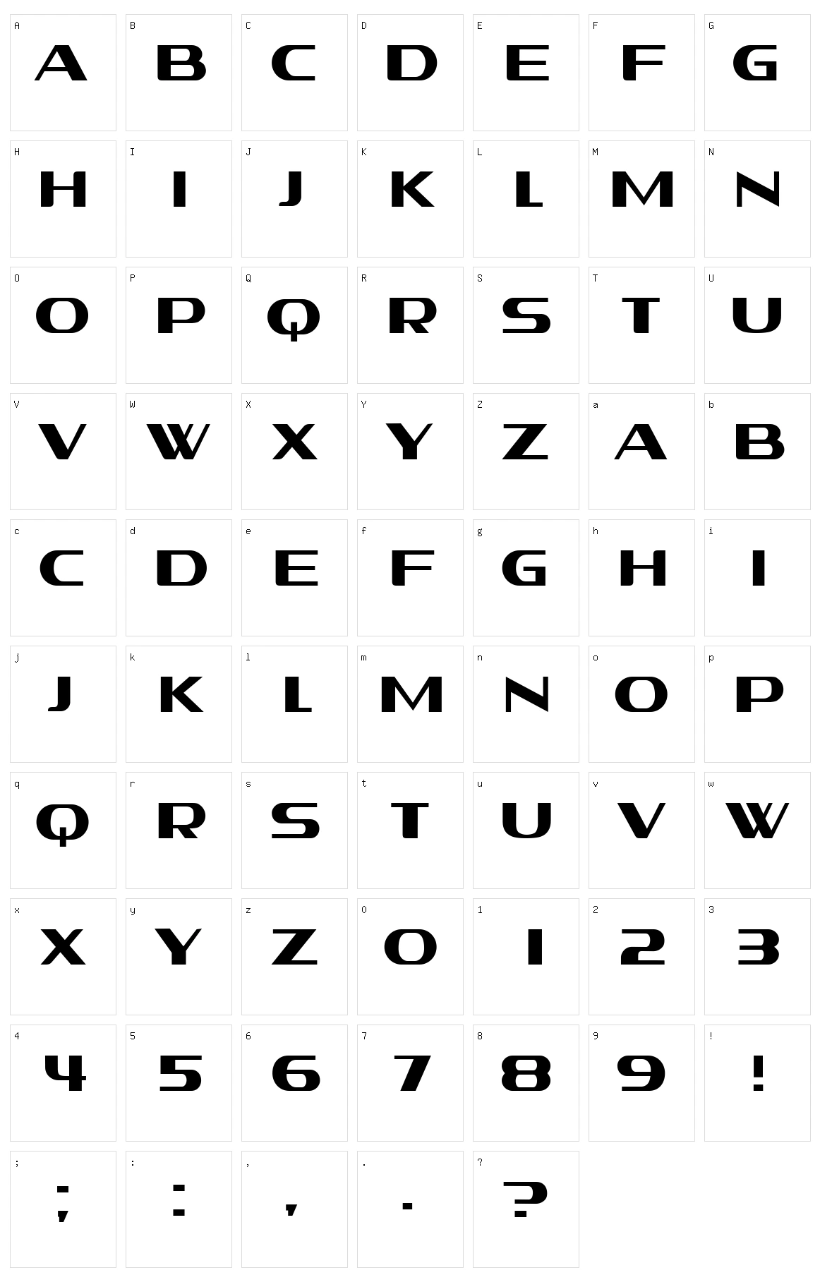 Pyramisa Character Set