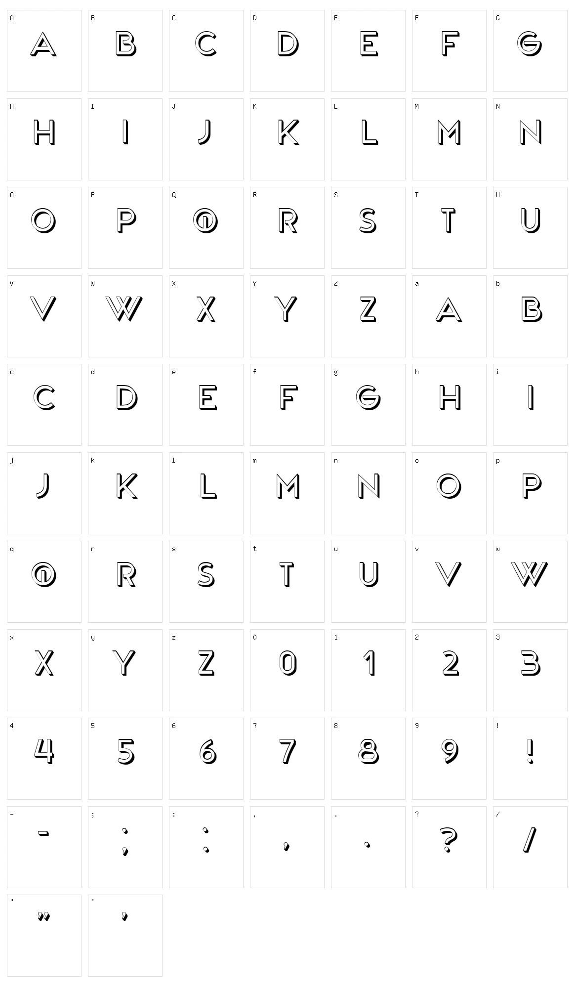 Qagcaka Character Set