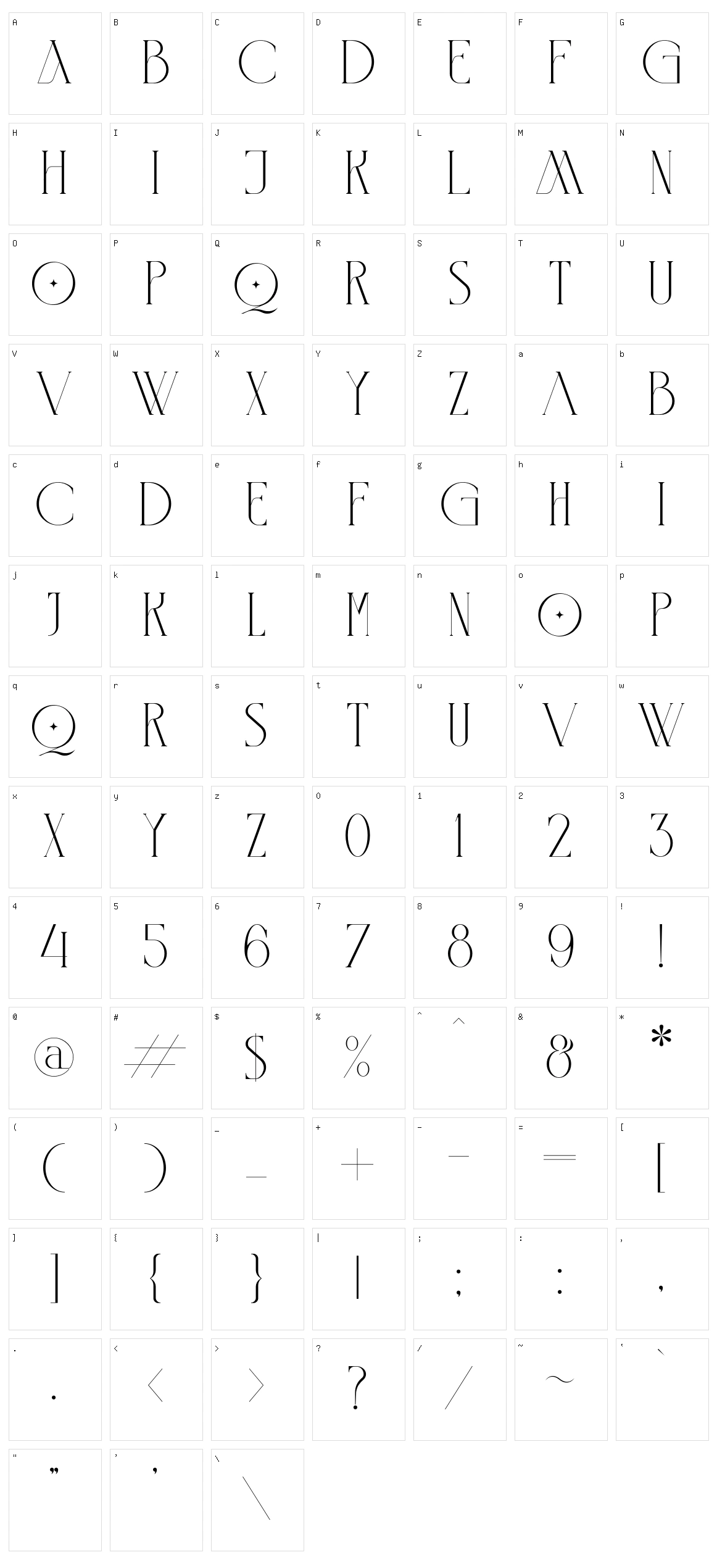 Qalisso Character Set